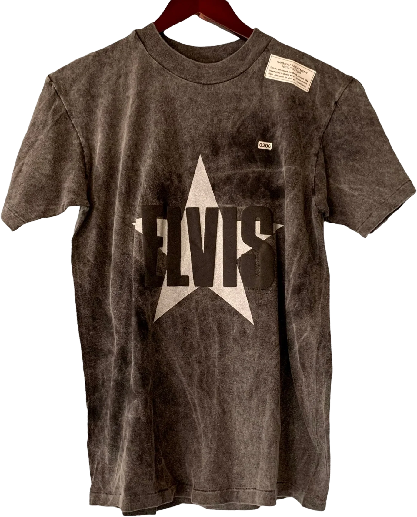Elvis Single Stitch Garment Dyed T-Shirt Vintage 90s Deadstock Nos Gray Hanes by Hanes