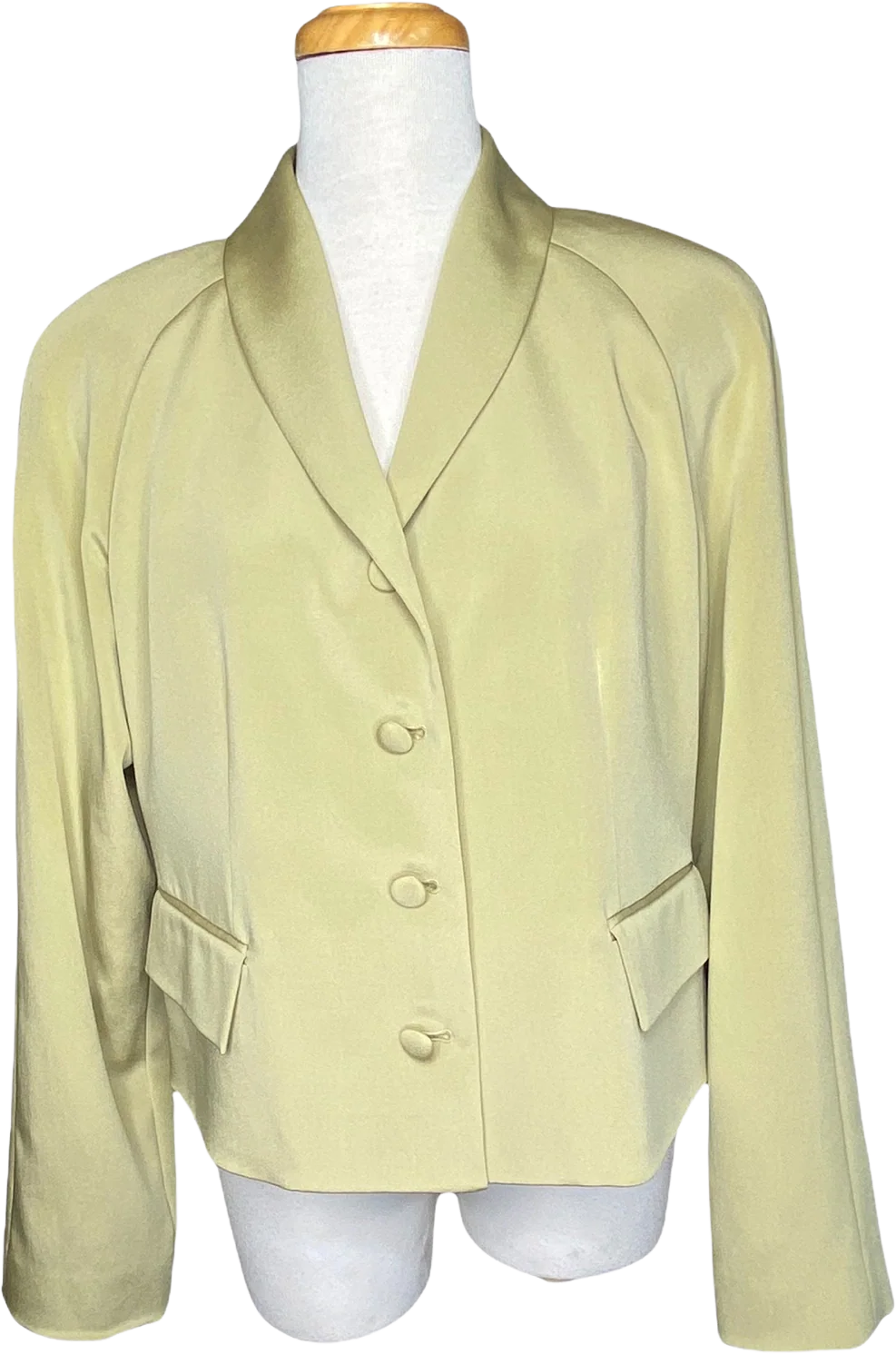 Emanuel Ungaro Italian Silk Blazer Vintage Olive Gold by Emanuel Ungaro