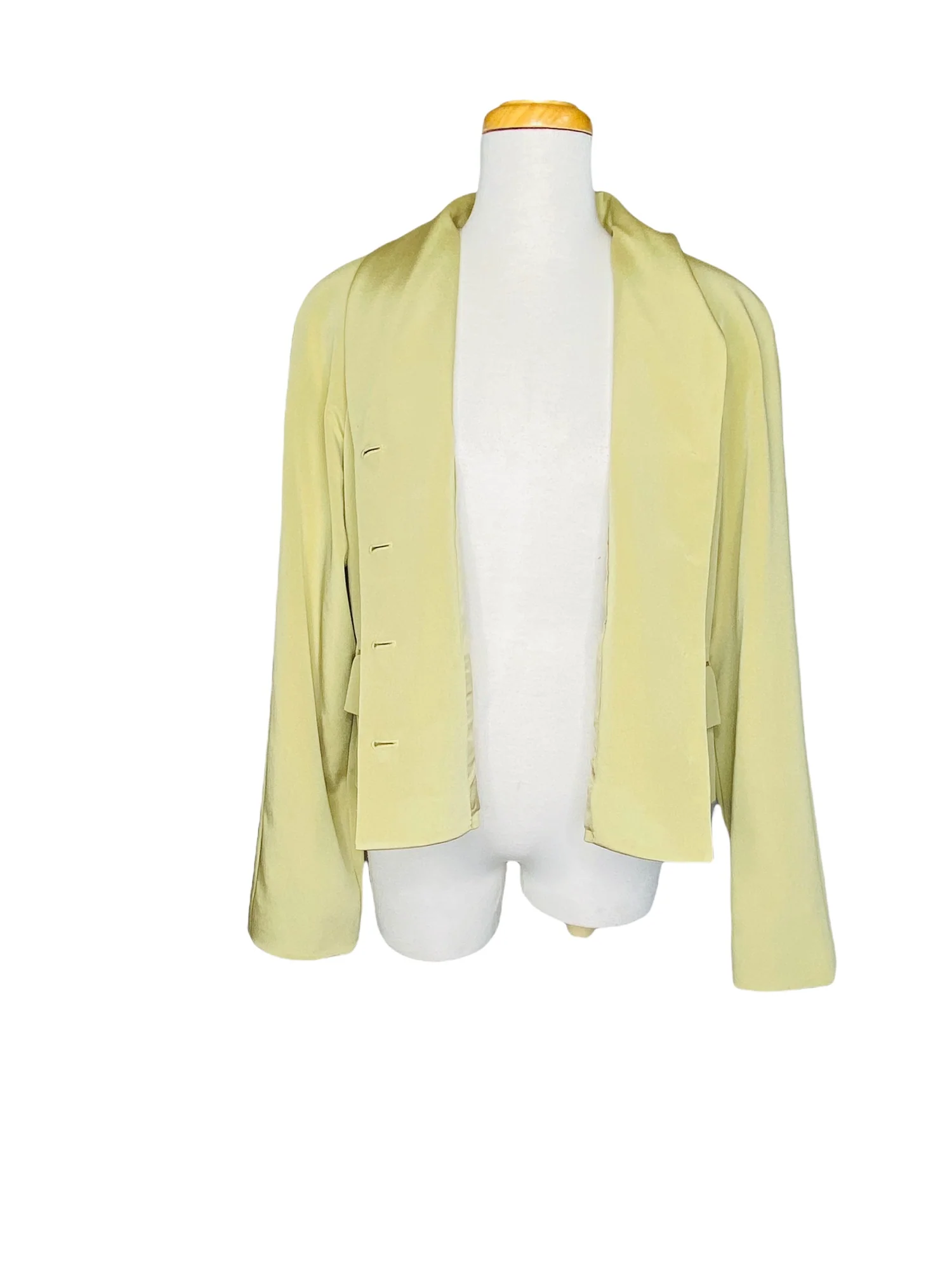 Emanuel Ungaro Italian Silk Blazer Vintage Olive Gold by Emanuel Ungaro - Image 8