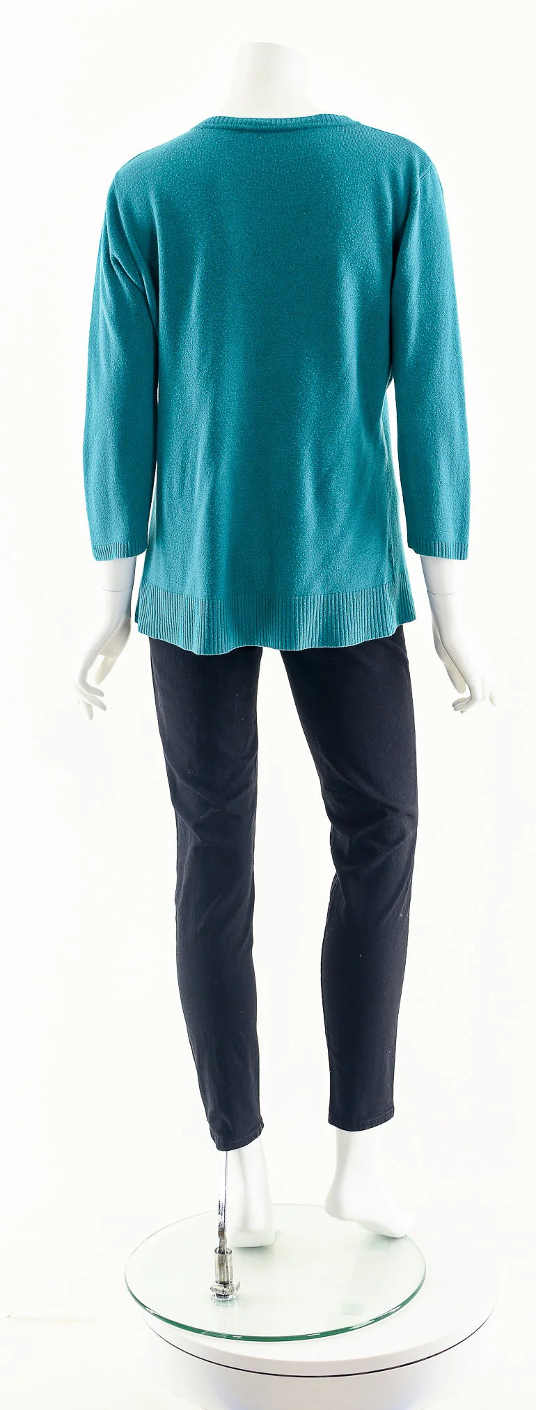 Emerald Green Ruffled Knit Sweater - Image 7