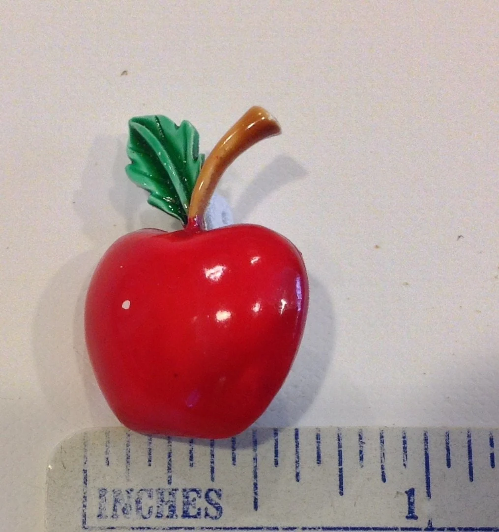 Enamel Apple Red Tack Pin Red Apple Lapel Teacher's Gift Appreciation - Image 2