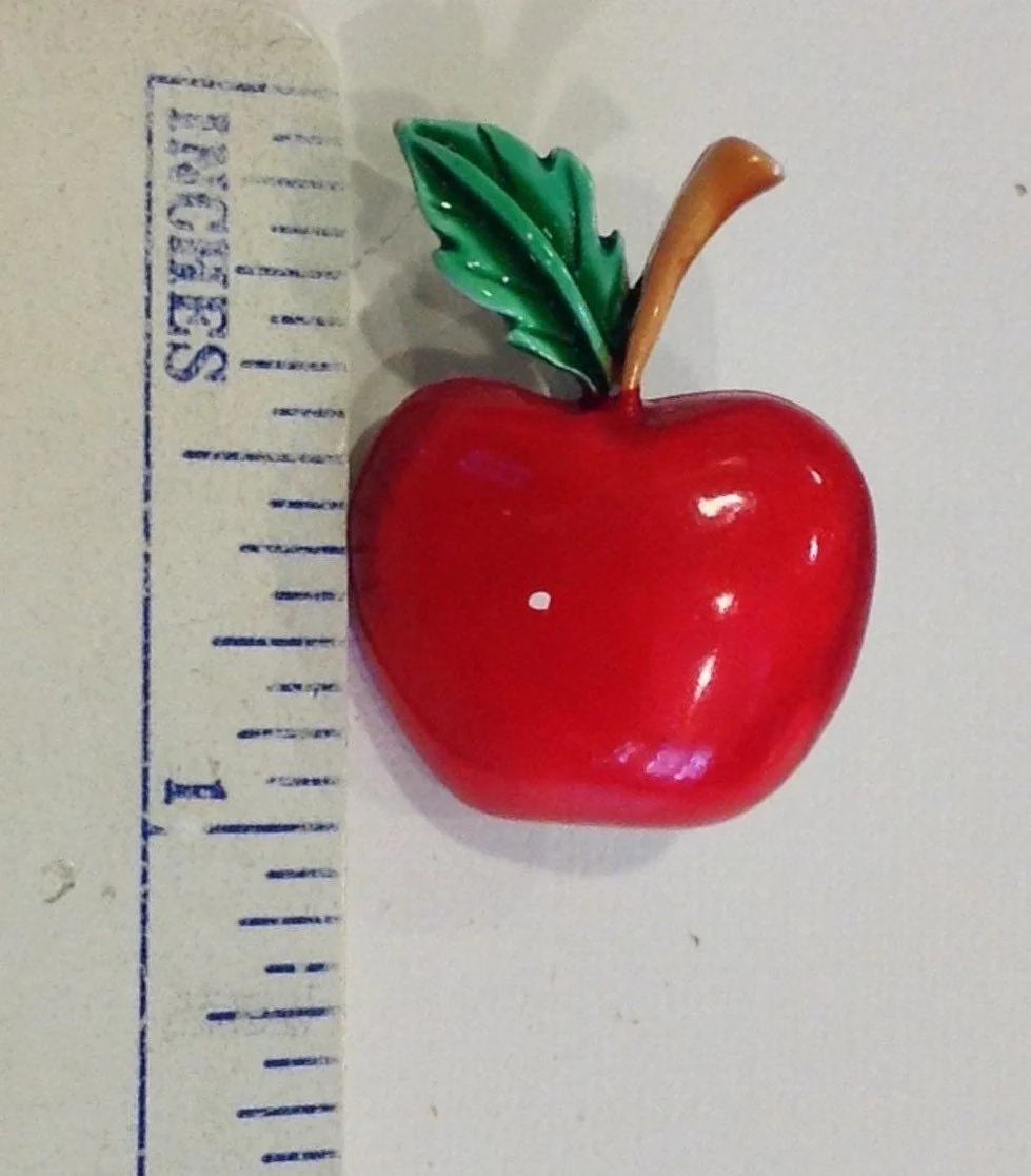 Enamel Apple Red Tack Pin Red Apple Lapel Teacher's Gift Appreciation - Image 3