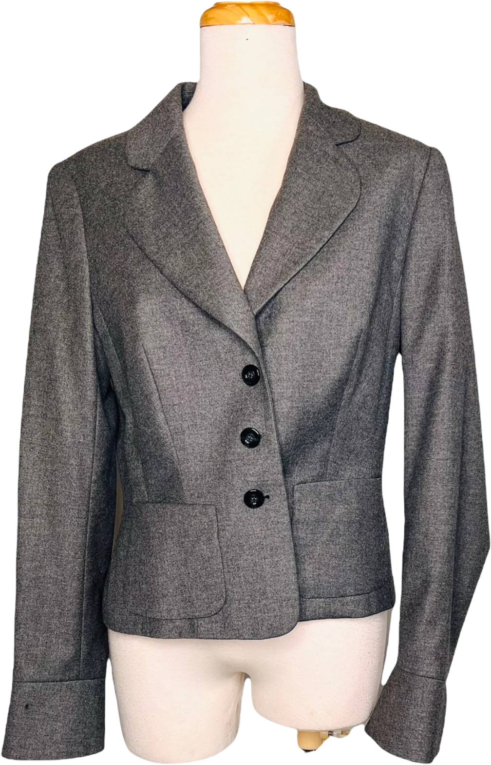 Escada Vintage Blazer Wool Cashmere Blend Gray by Escada