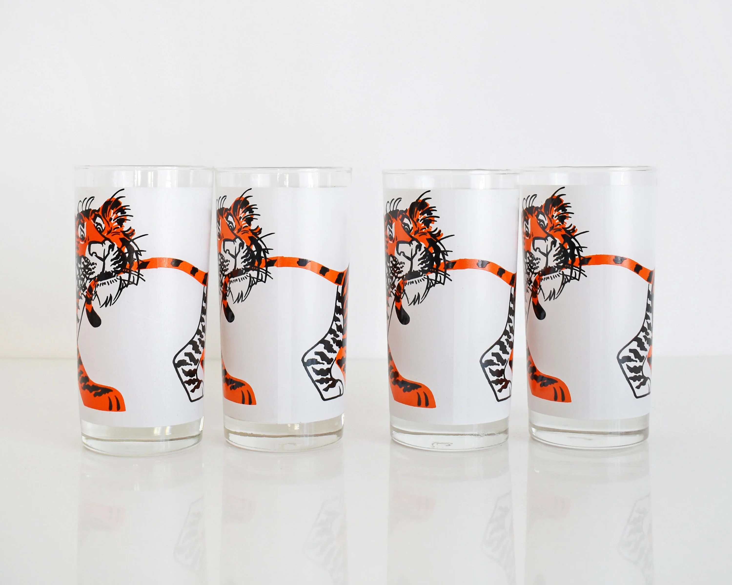 Esso Tiger Glasses Vintage 60s "put a Tiger In Your Tank" Set of Four Tumblers, Mid Century Modern Glasses, Retro Exxon Advertising - Image 5