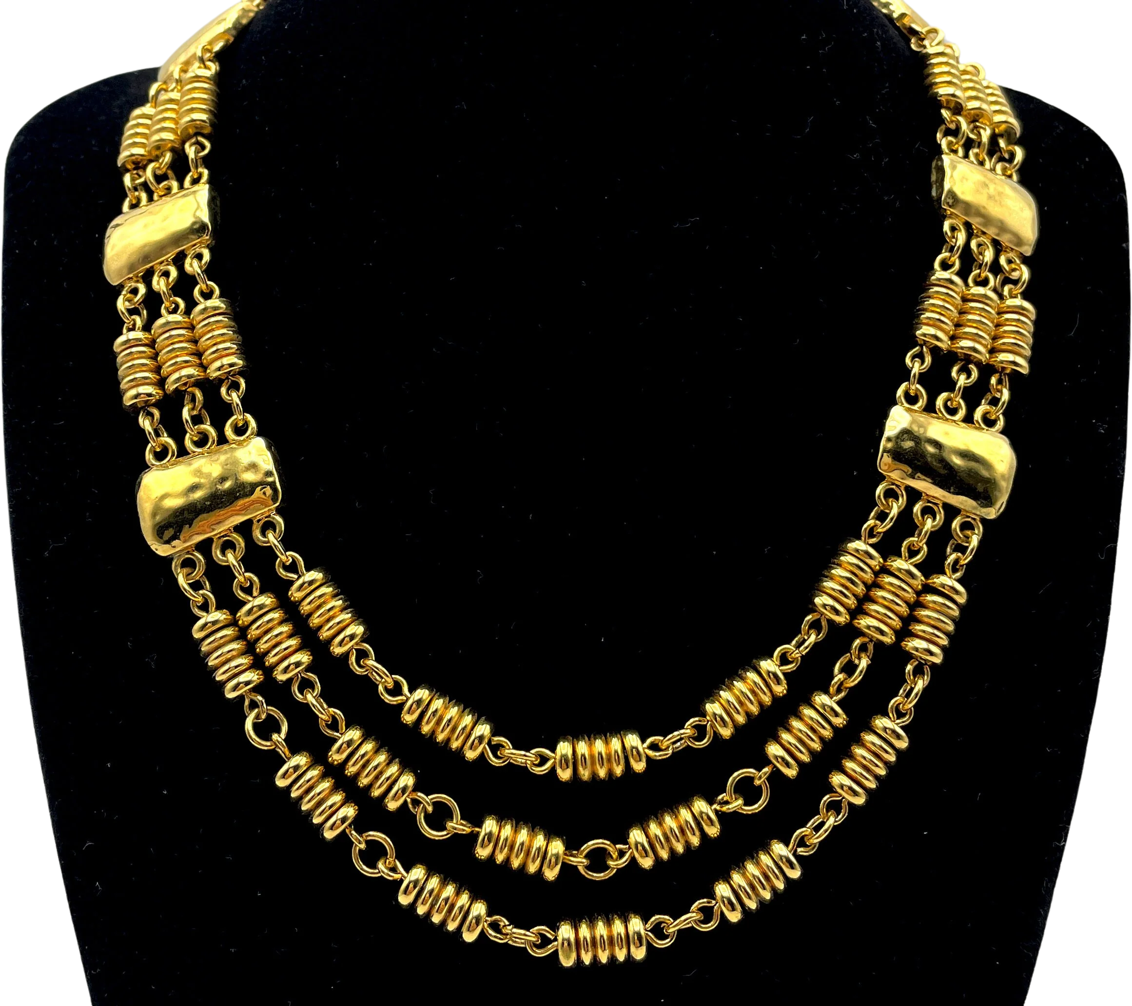 Etruscan Monet Byzantine Hammered Gold Tone Vintage Choker by Monet