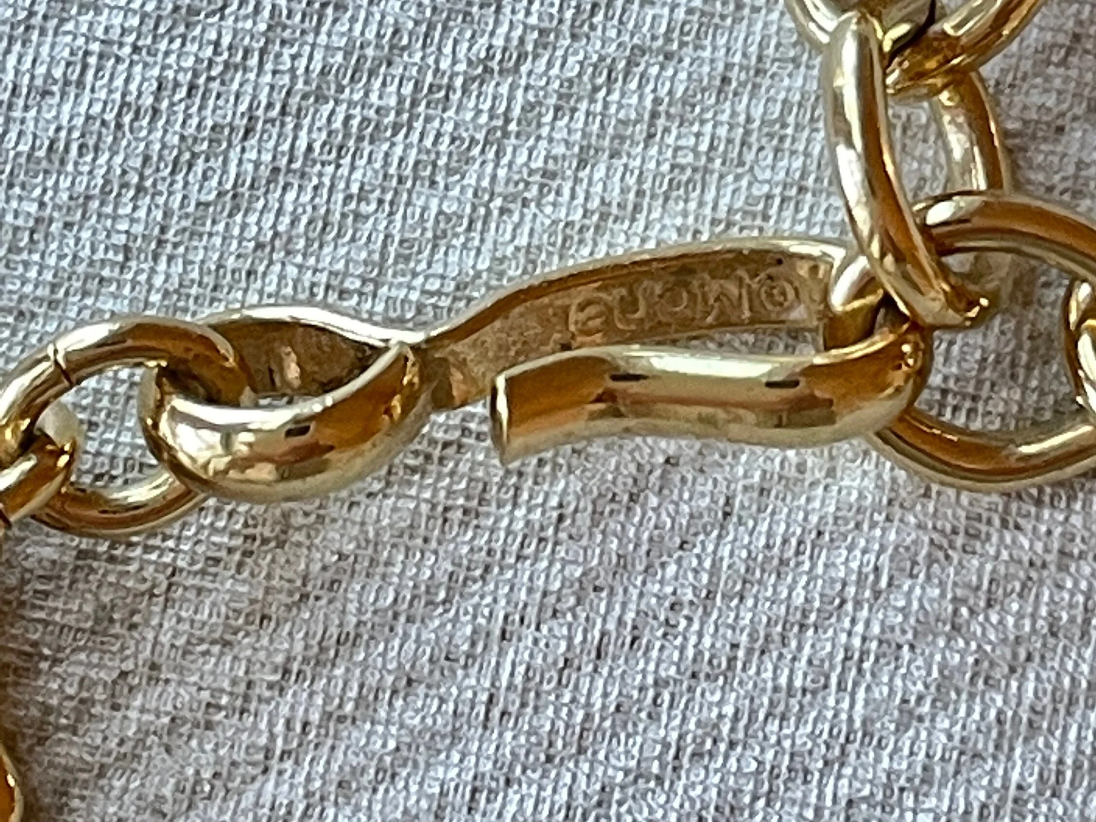 Etruscan Monet Byzantine Hammered Gold Tone Vintage Choker by Monet - Image 6