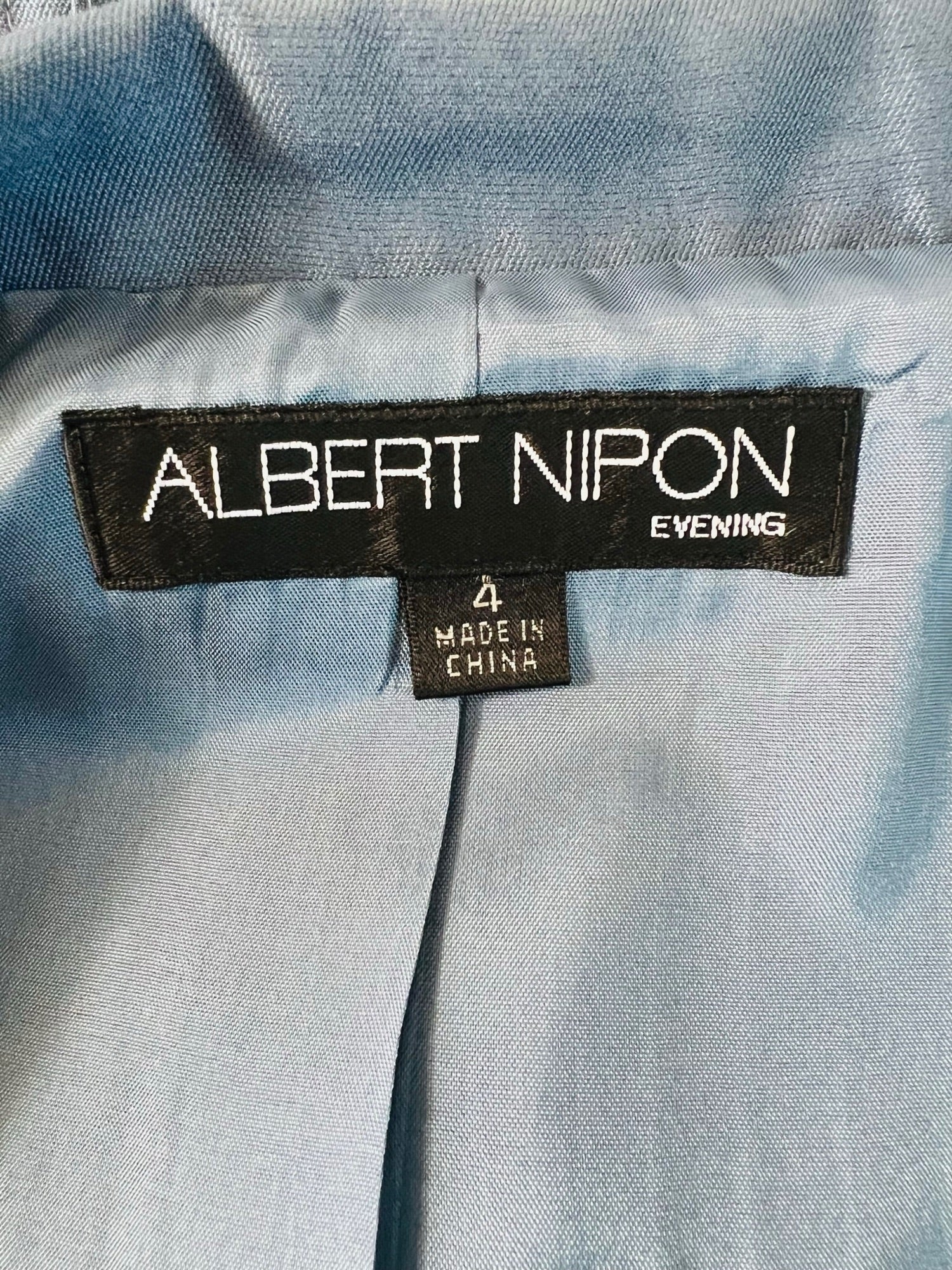 Evening Two Piece Skirt Silk Suit Nwt Blue Size 4 by Albert Nipón - Image 11