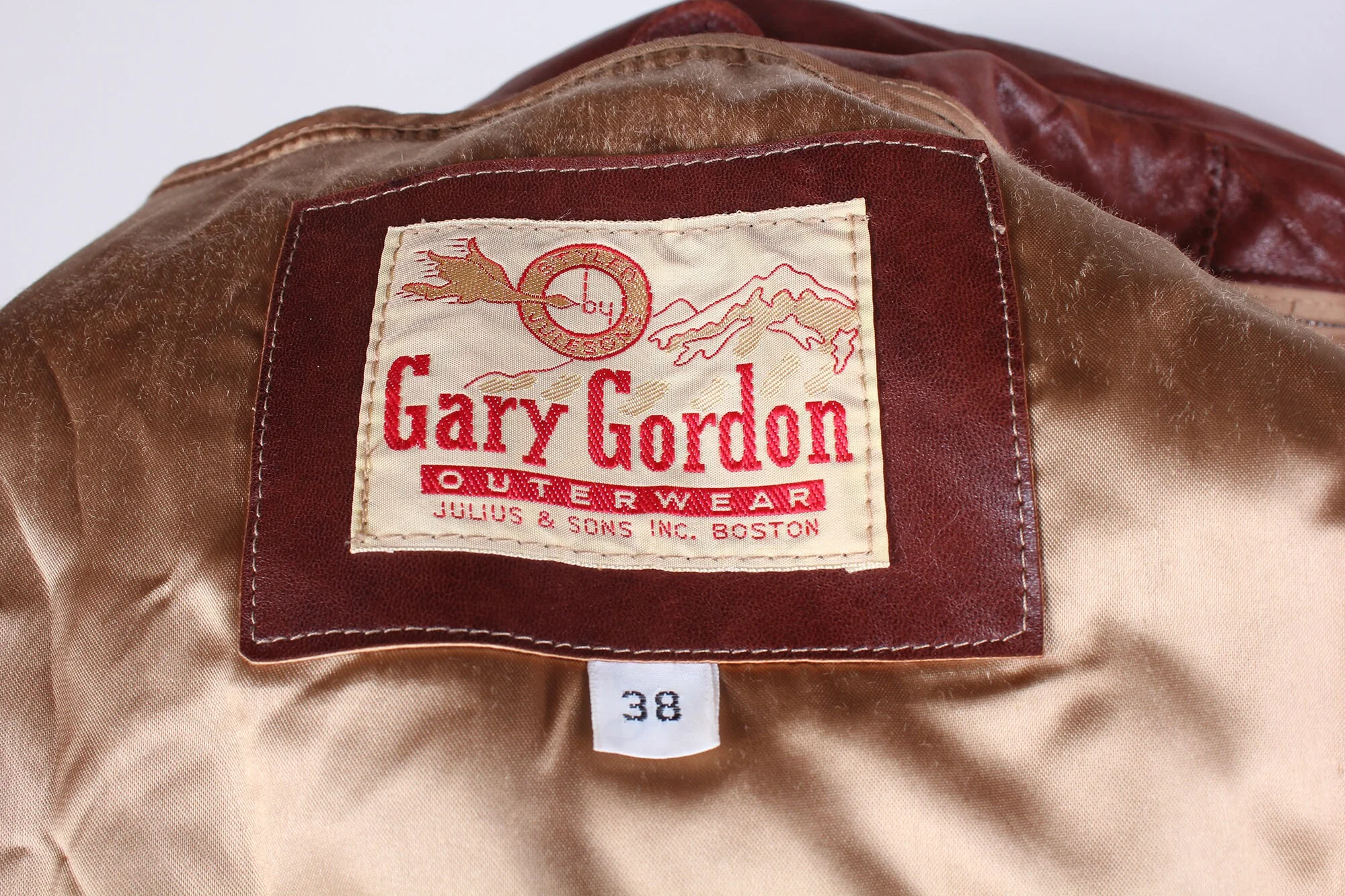 Fantastic 60s Era Gary Gordon Brand Men's Brown Leather Flannel Lined Winter Overcoat by Gary Gordon - Image 2