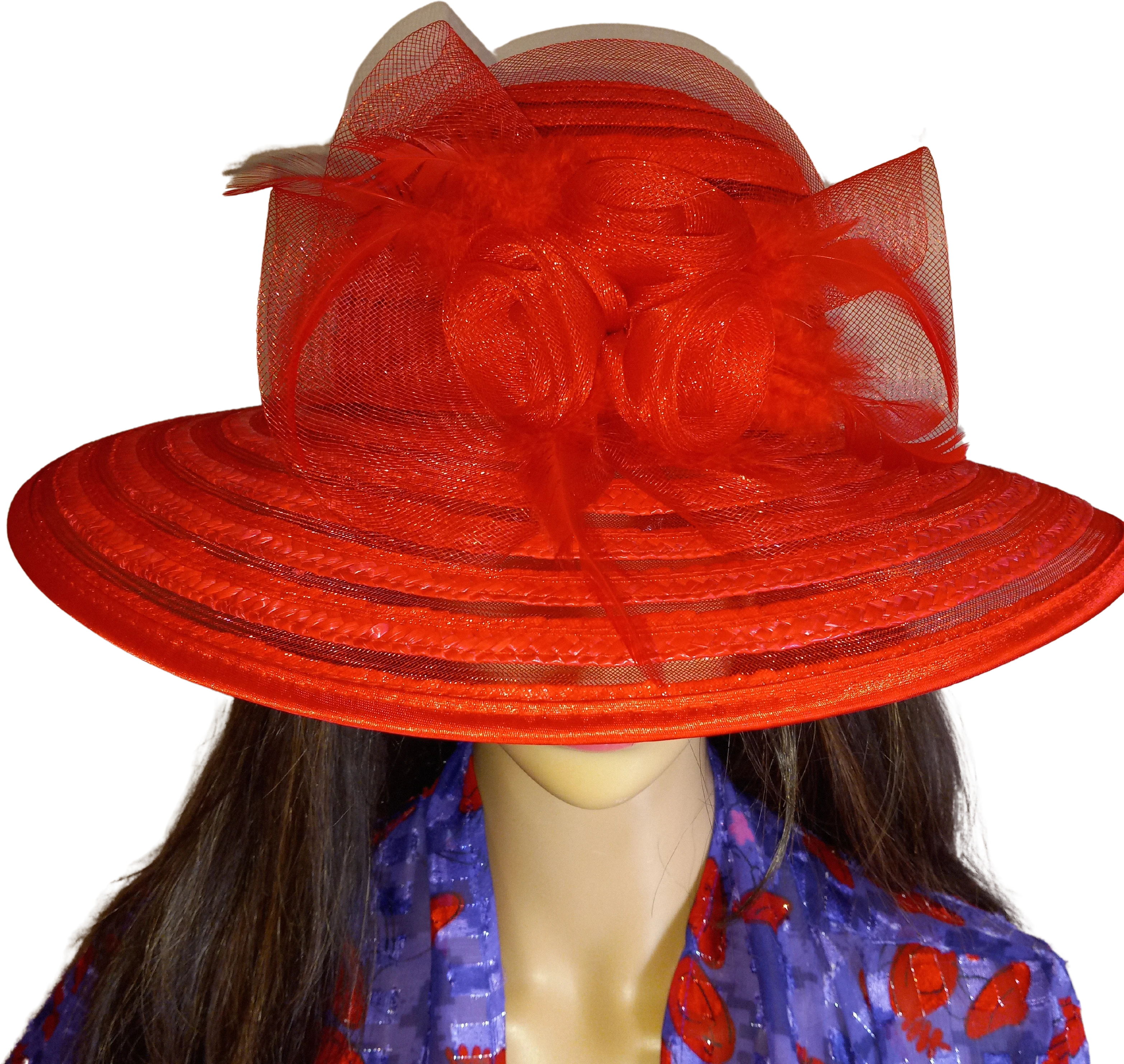 Fashionable Red Straw Hat