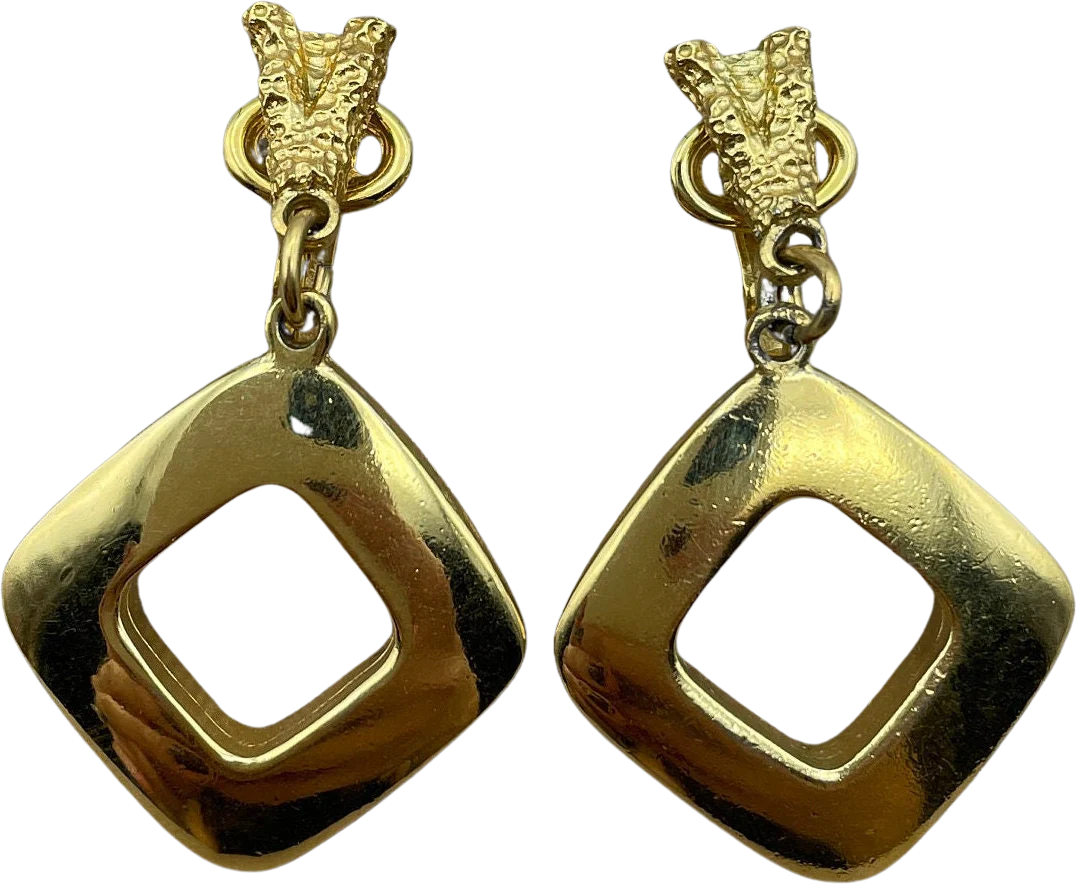 Faux Bois Dangle Drop Clip On Statement Earrings by Trifari
