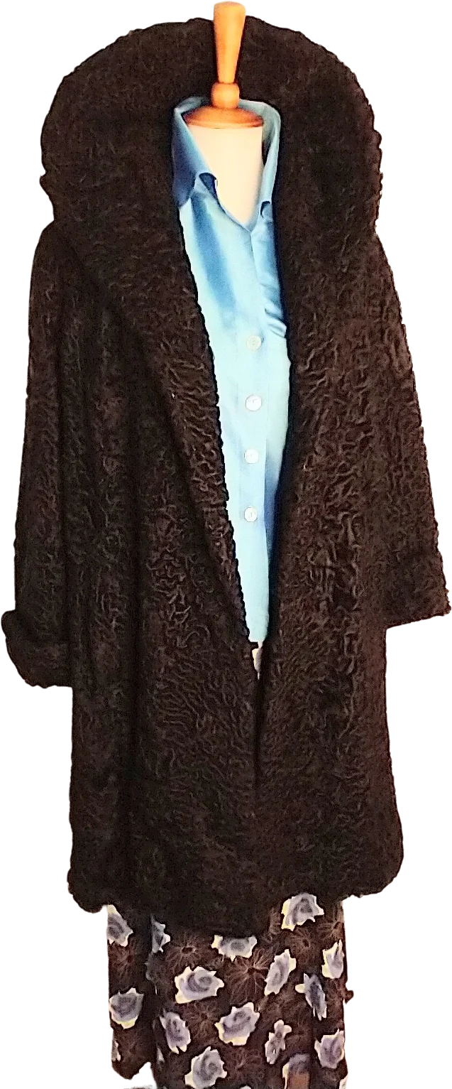Faux Persian Lamb Swing Coat