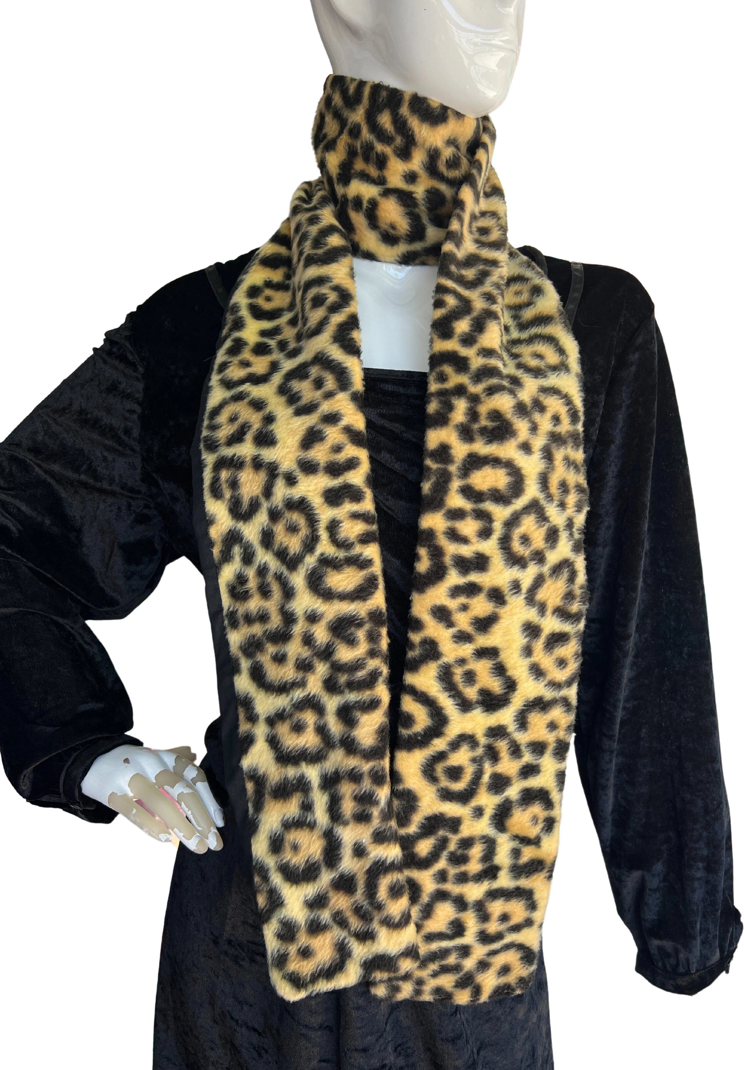 Felt Leopard Print Scarf