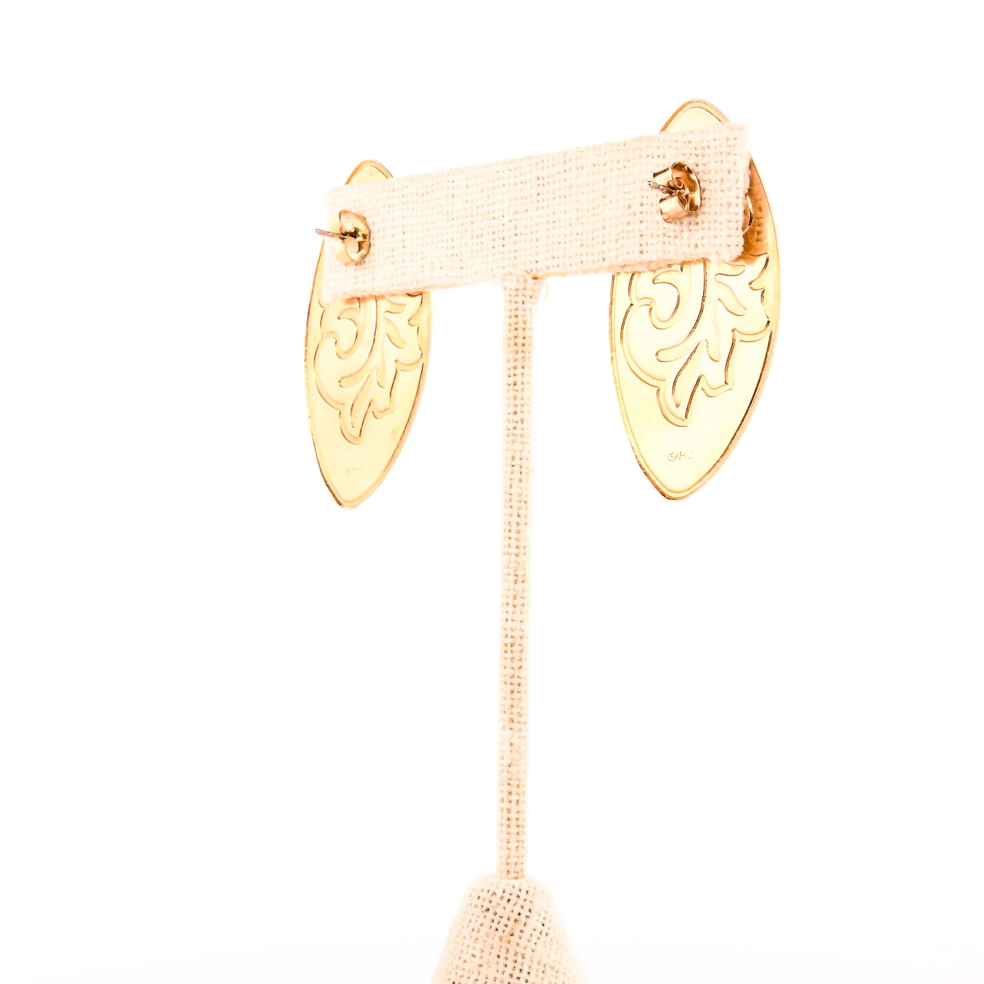Filigree Tear Drop Earrings Golden Vine Earrings Gold Statement Earrings - Image 6