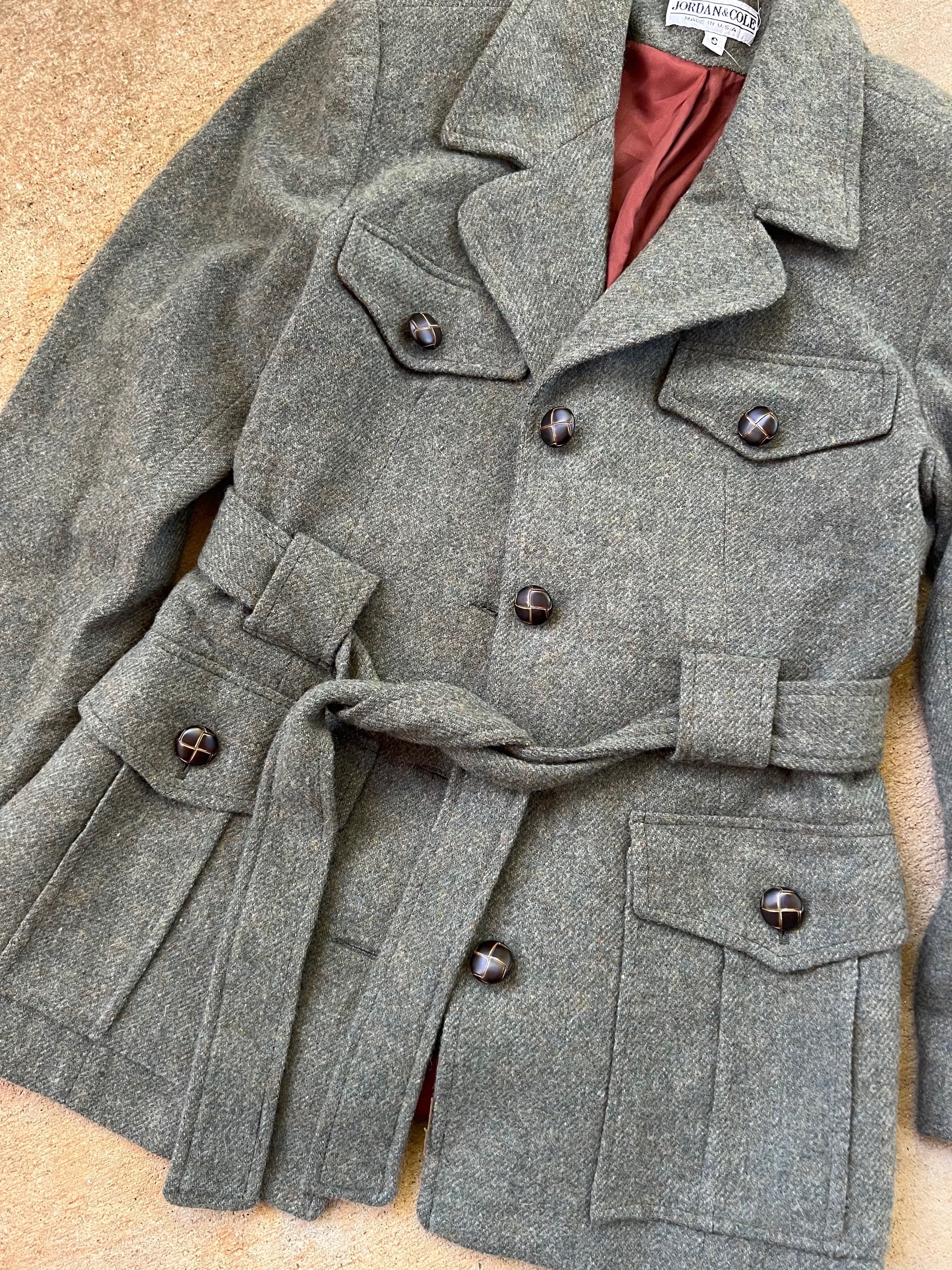 Fitted Belted Orange Coat - Image 5