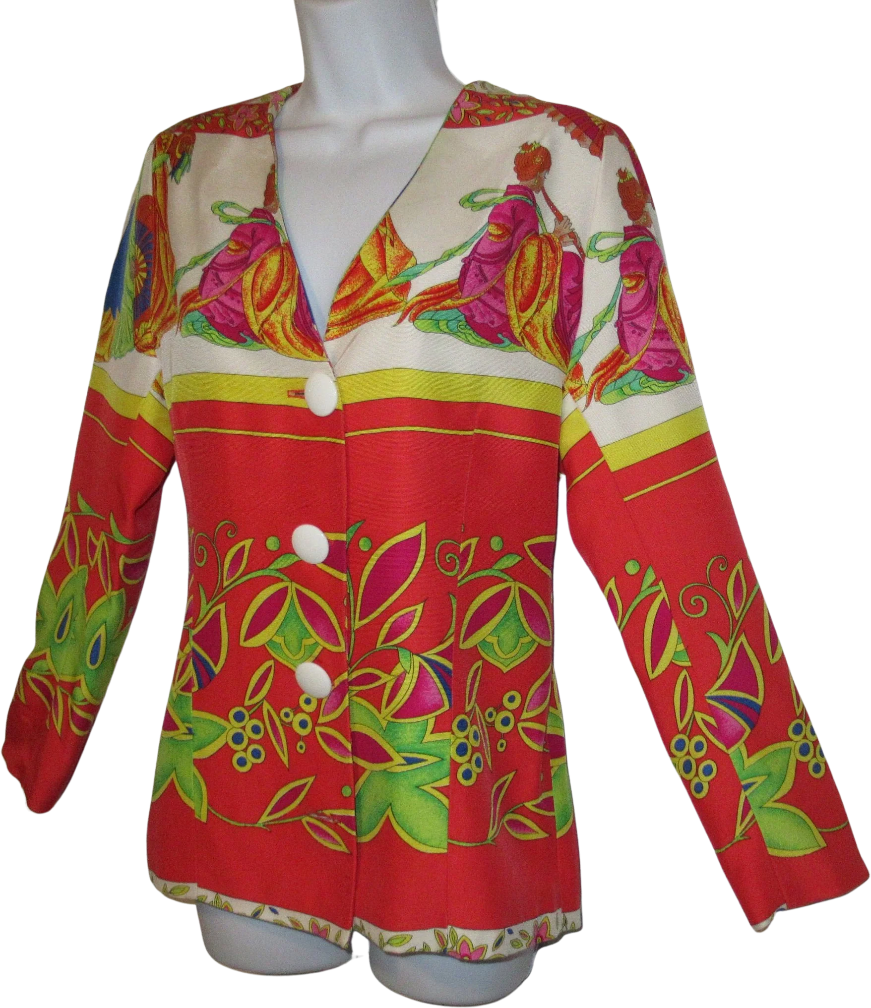 Fitted Blazer Marina Sithon for Kamosho Paris Spectacular Made In France Designer Statement Garment Vintage by Marina Sithon For Kamosho Paris