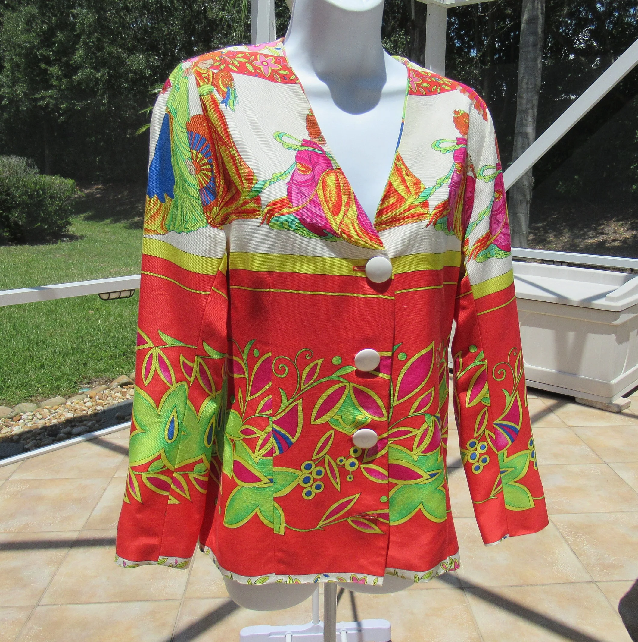 Fitted Blazer Marina Sithon for Kamosho Paris Spectacular Made In France Designer Statement Garment Vintage by Marina Sithon For Kamosho Paris - Image 2