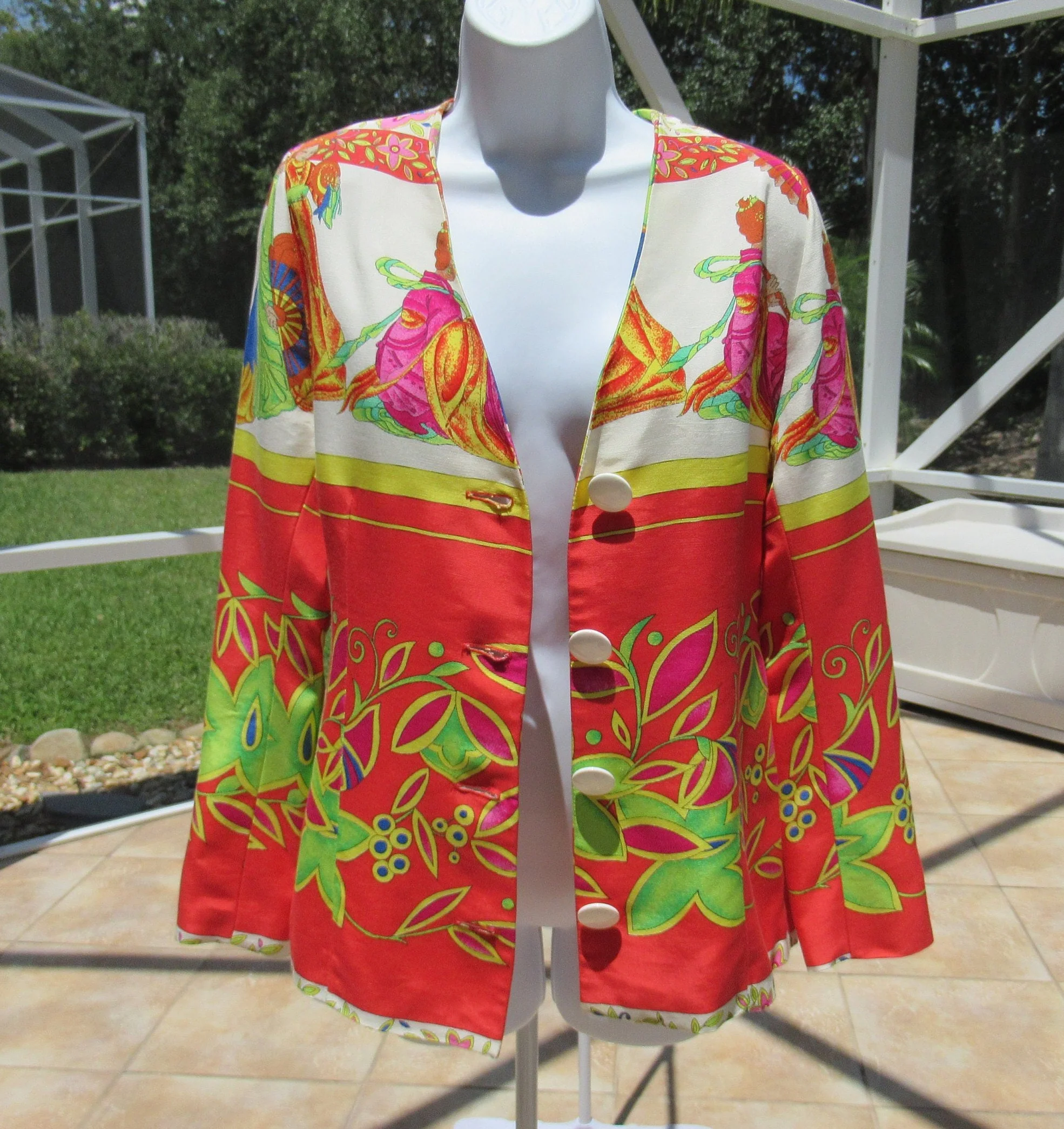 Fitted Blazer Marina Sithon for Kamosho Paris Spectacular Made In France Designer Statement Garment Vintage by Marina Sithon For Kamosho Paris - Image 8