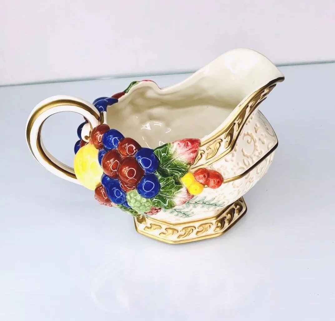 Fitz and Floyd Classics Venezia Fruit Gravy Boat 1999 Vicky C. Balcón Design Vtg by FITZ AND FLOYD - Image 3