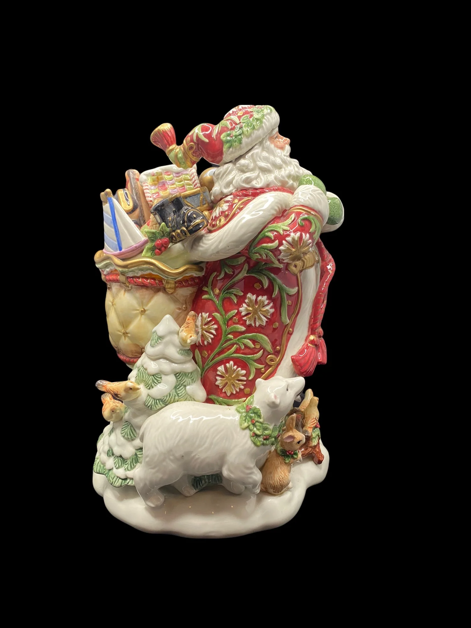 Fitz and Floyd Vintage Ceramic Santa Cookie Jar by Fitz And Floyd - Image 3