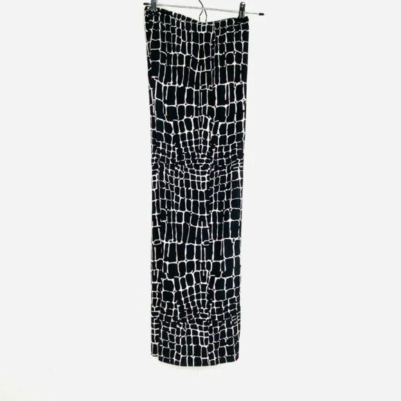Flare Palazzo Pants Silk Sz S Swimwear Beach Vacation Black White by St. John - Image 5