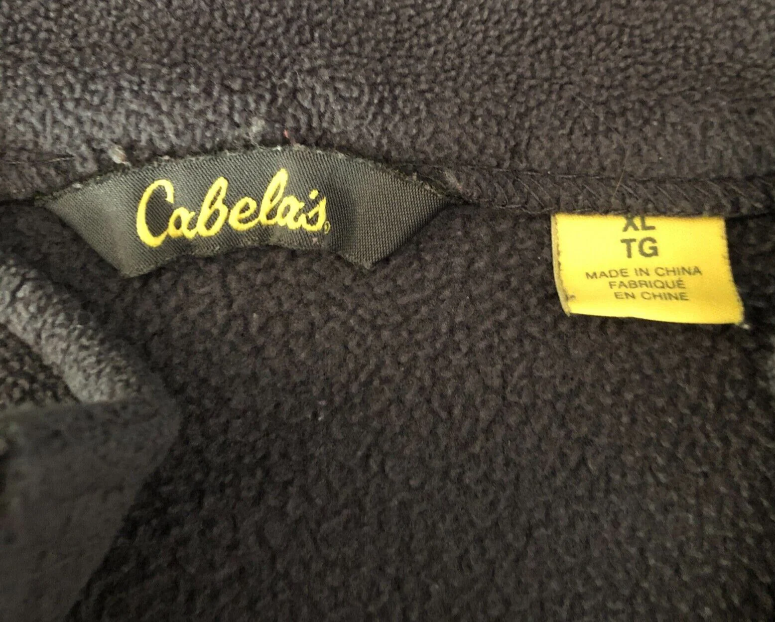 Fleece Quarter Zip Jacket Sweater Gray Mens Xl Mock Neck Embroidered by Cabela's - Image 3
