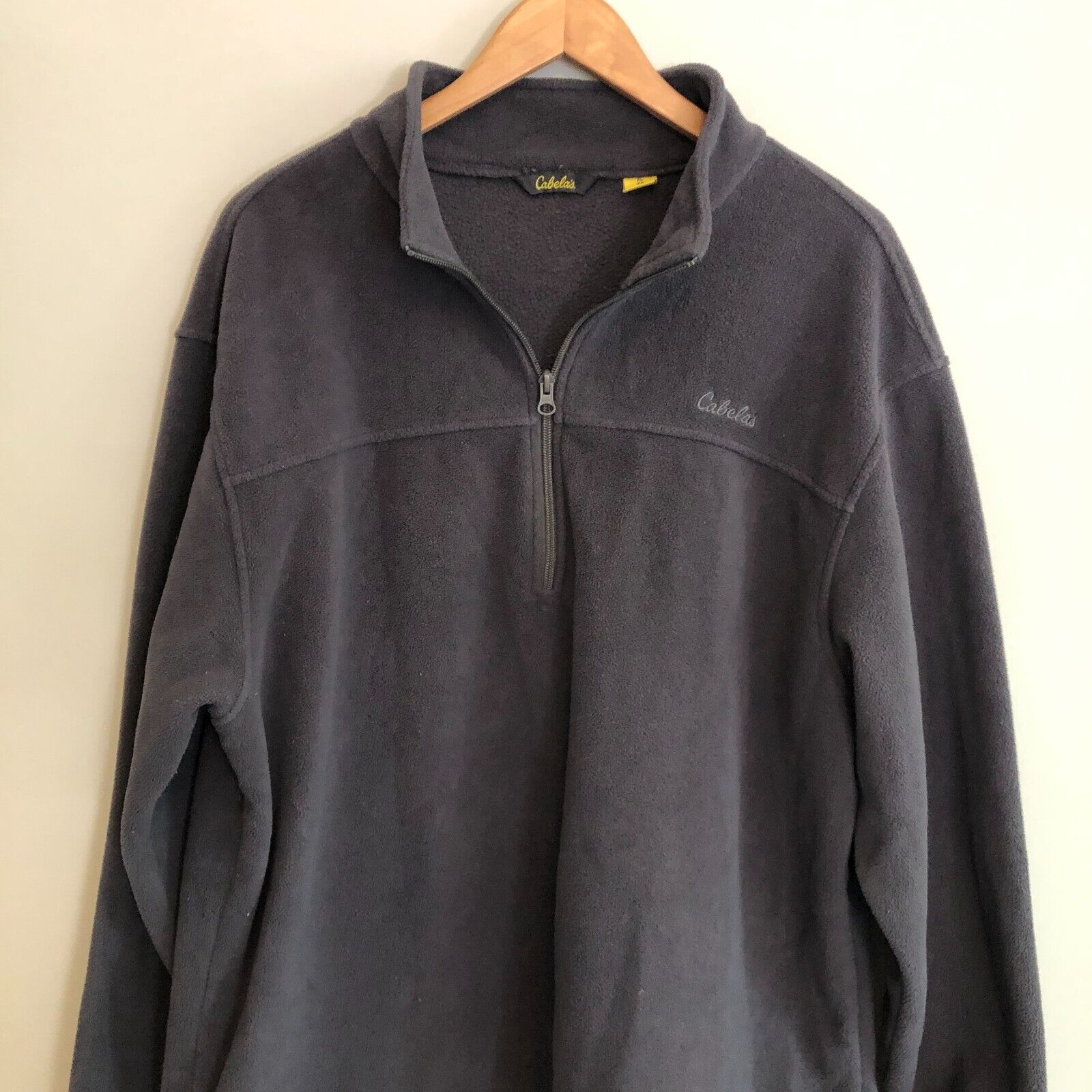 Fleece Quarter Zip Jacket Sweater Gray Mens Xl Mock Neck Embroidered by Cabela's - Image 6