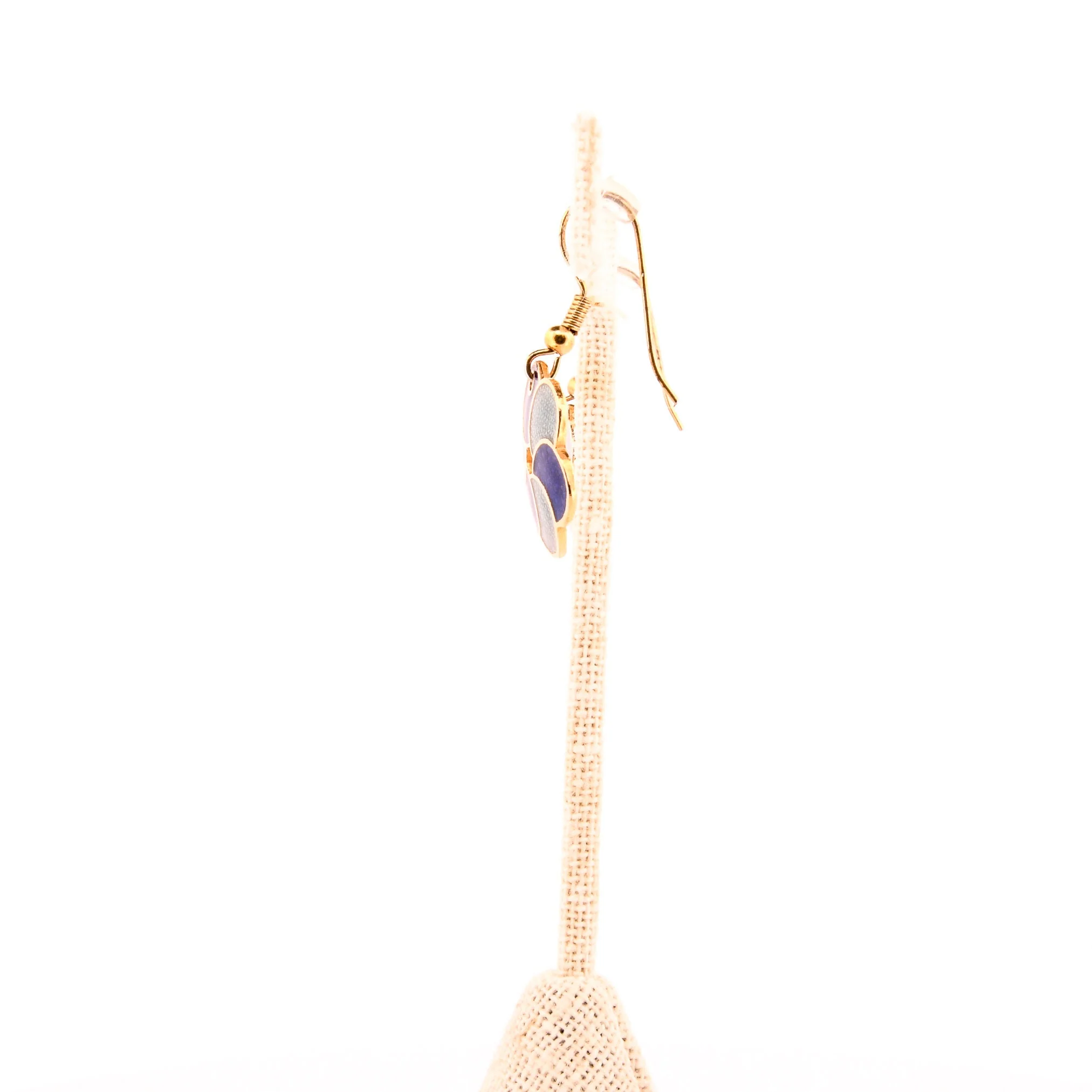 Floral Cloisonné Drop Earrings - Image 3