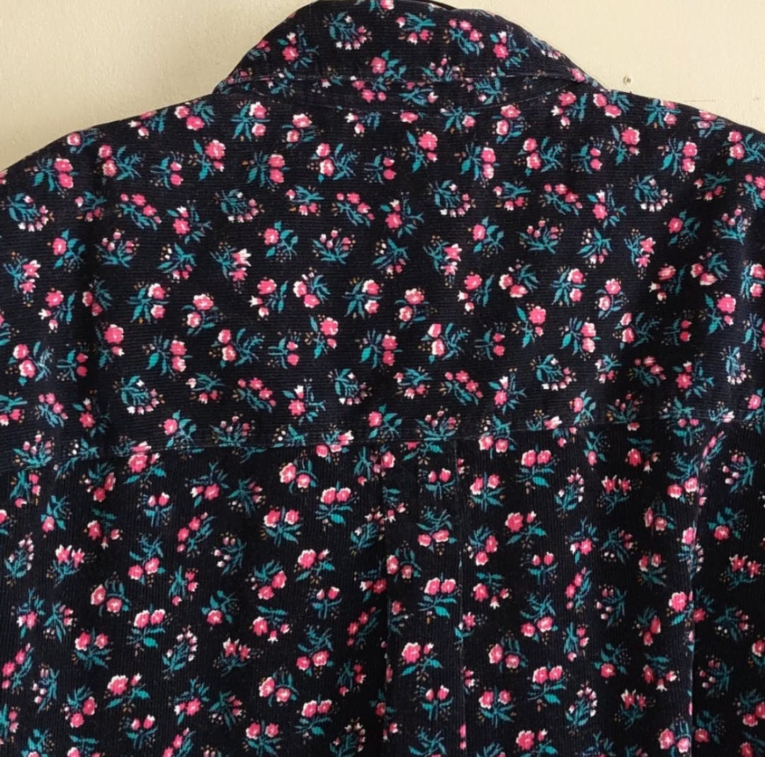 90's Floral Corduroy Button Up Shirt by The Harbor Gate Collection - Image 5