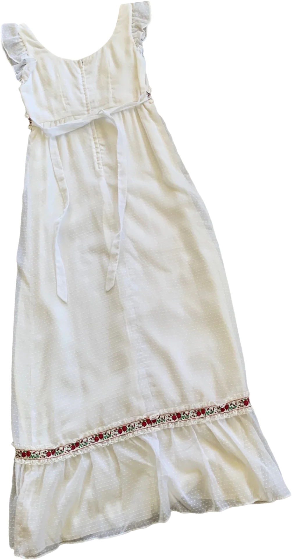 Floral Embroidered Lace Ruffle Maxi Dress - Image 2