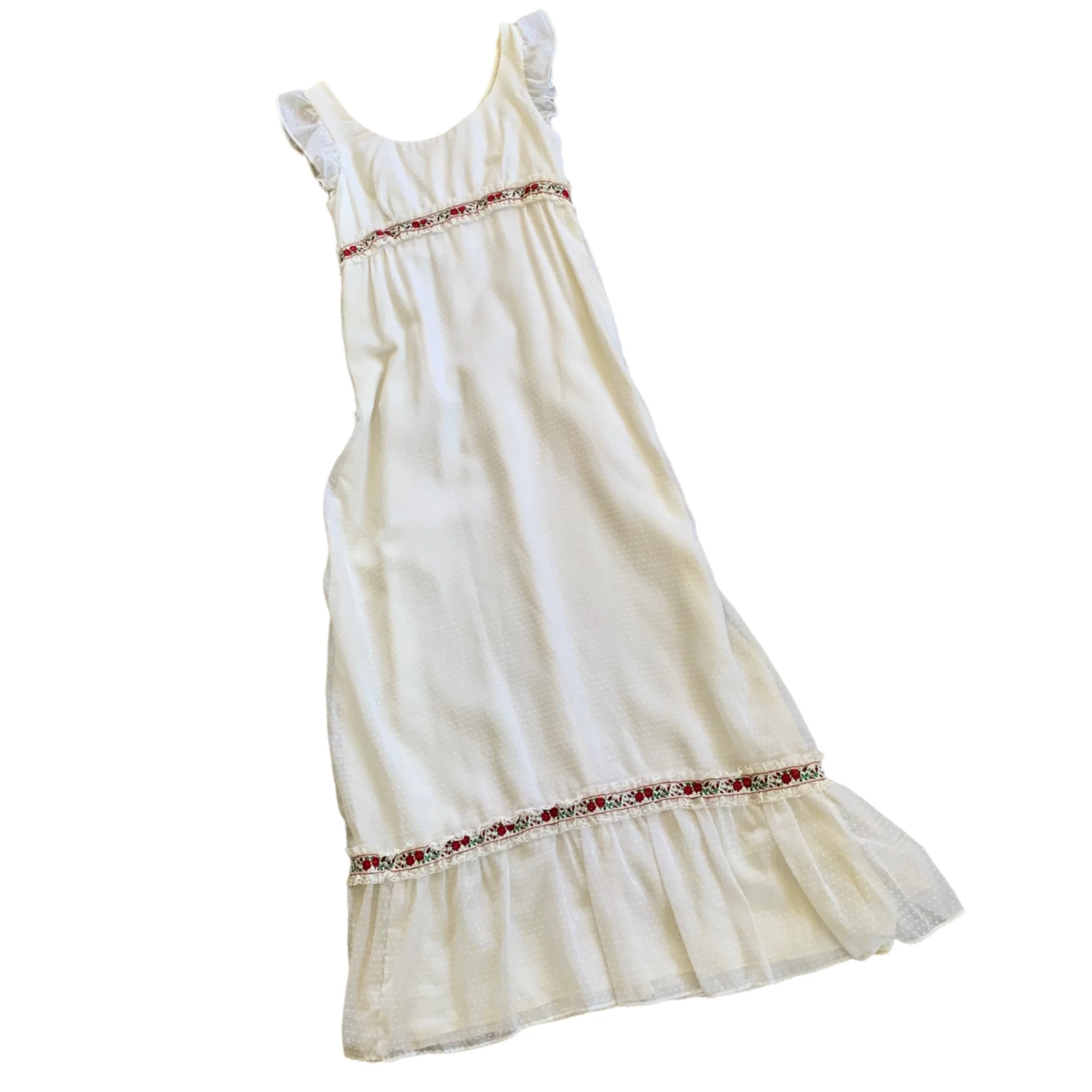 Floral Embroidered Lace Ruffle Maxi Dress - Image 5