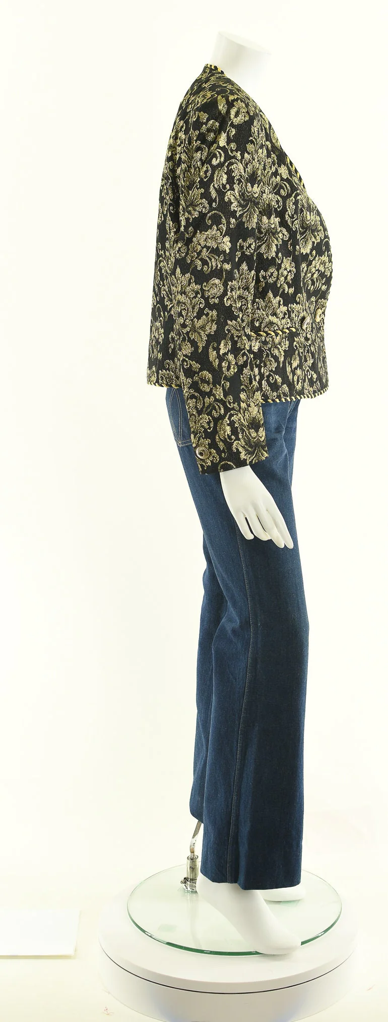 Floral Lurex Brocade Blazer Double-Breasted Dynasty Jacket - Image 5