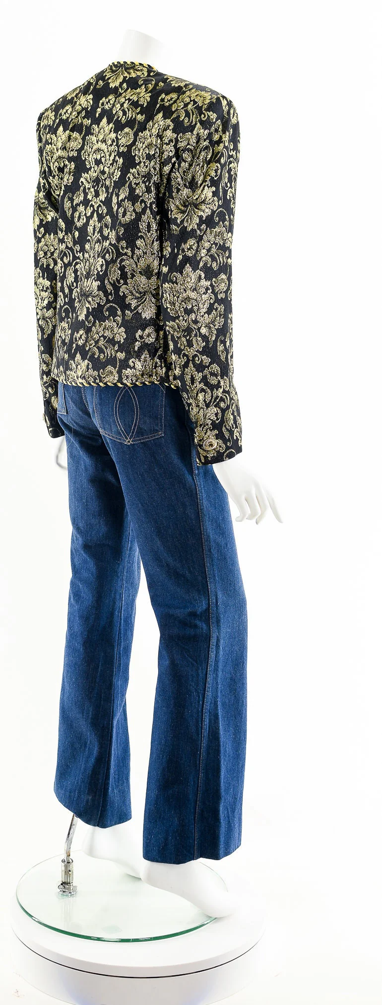 Floral Lurex Brocade Blazer Double-Breasted Dynasty Jacket - Image 6