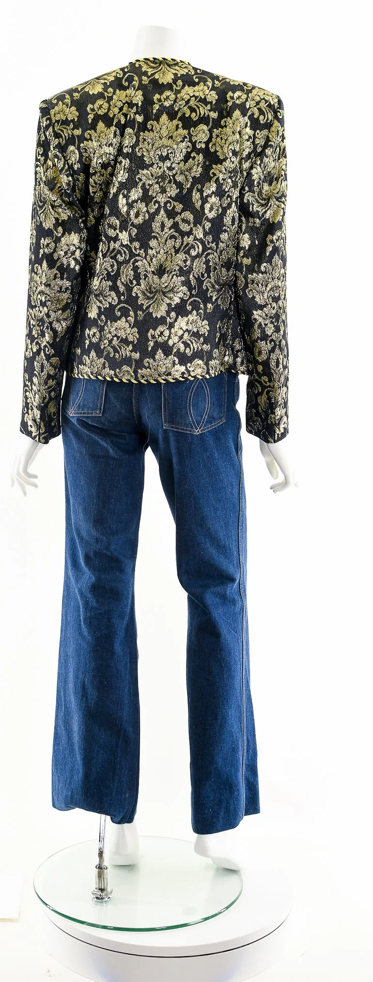 Floral Lurex Brocade Blazer Double-Breasted Dynasty Jacket - Image 7