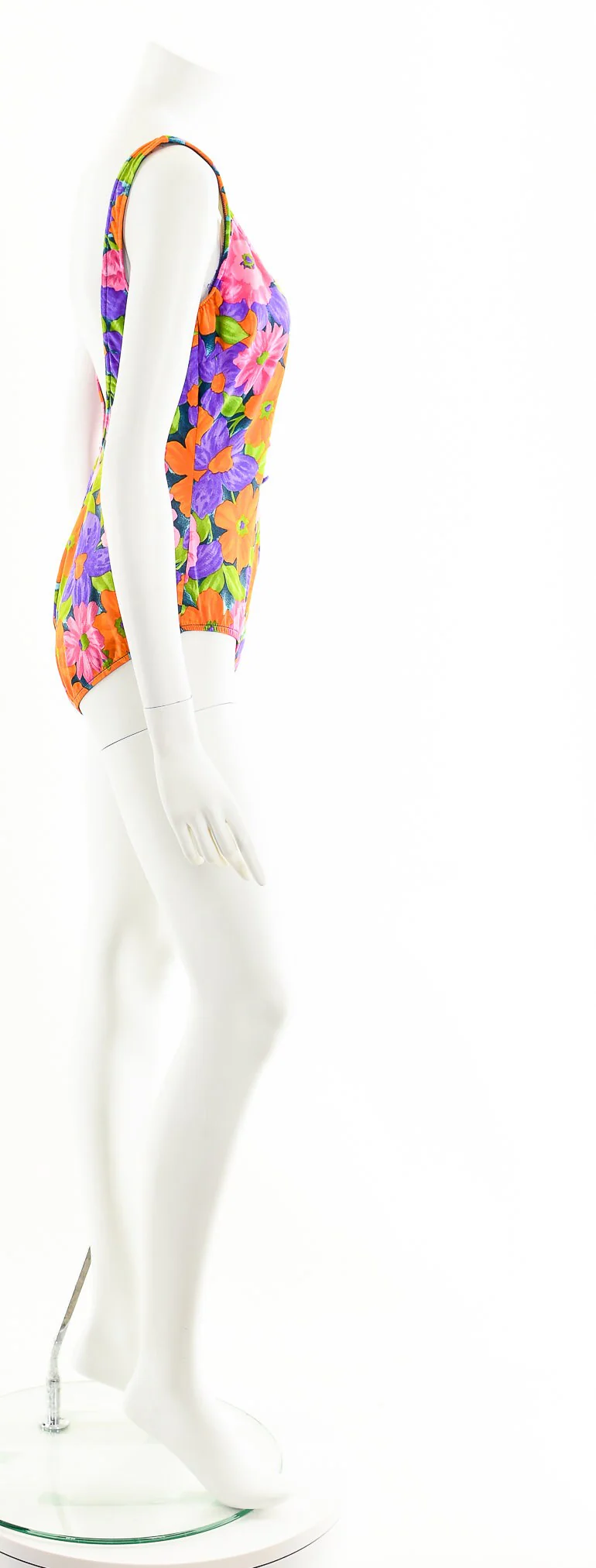 Floral One Piece 70s Bathing Suit - Image 5
