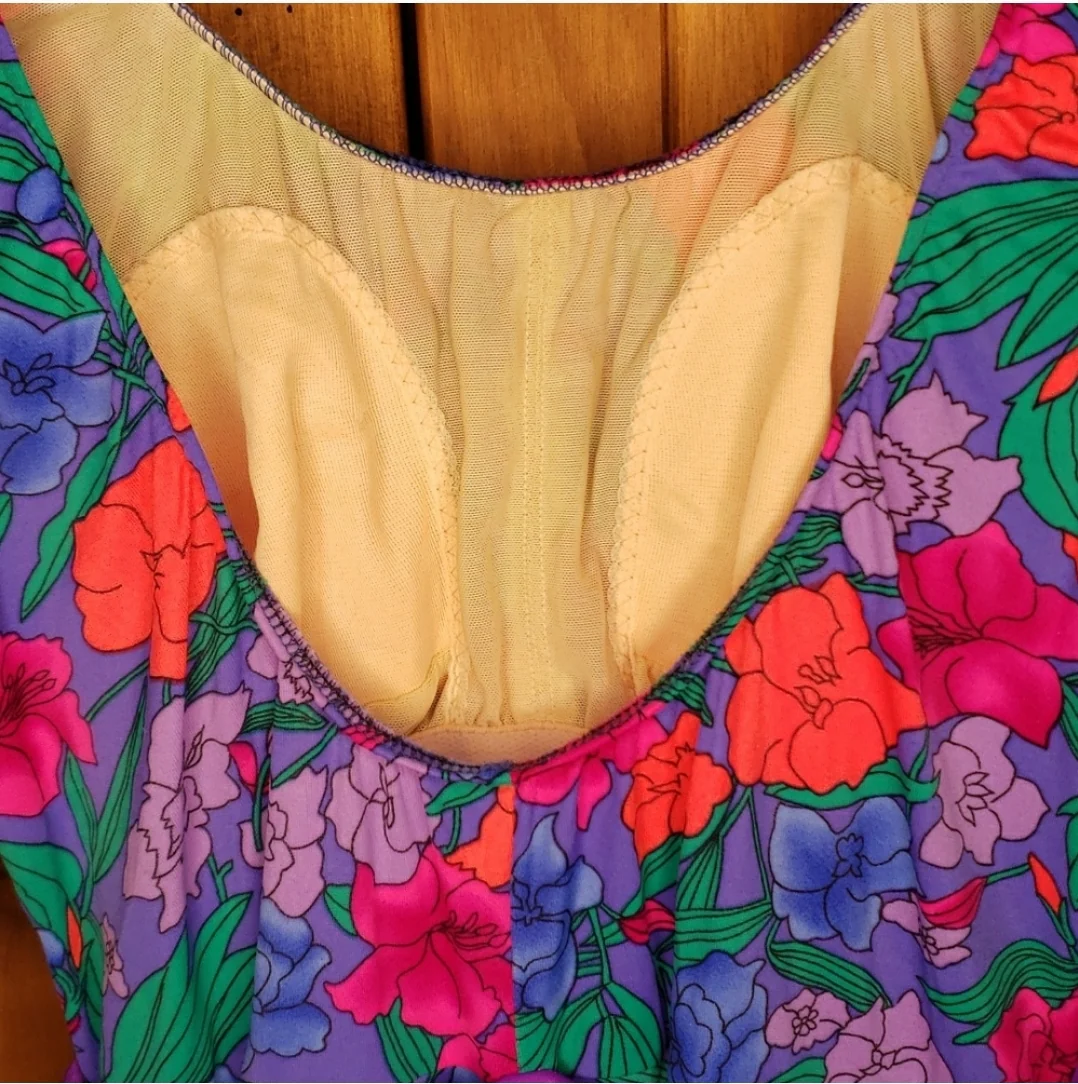 Floral Swimsuit Swim Dress With Sash By Maxine of Hollywood - Image 12