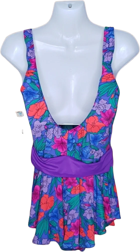 Floral Swimsuit Swim Dress With Sash By Maxine of Hollywood - Image 2