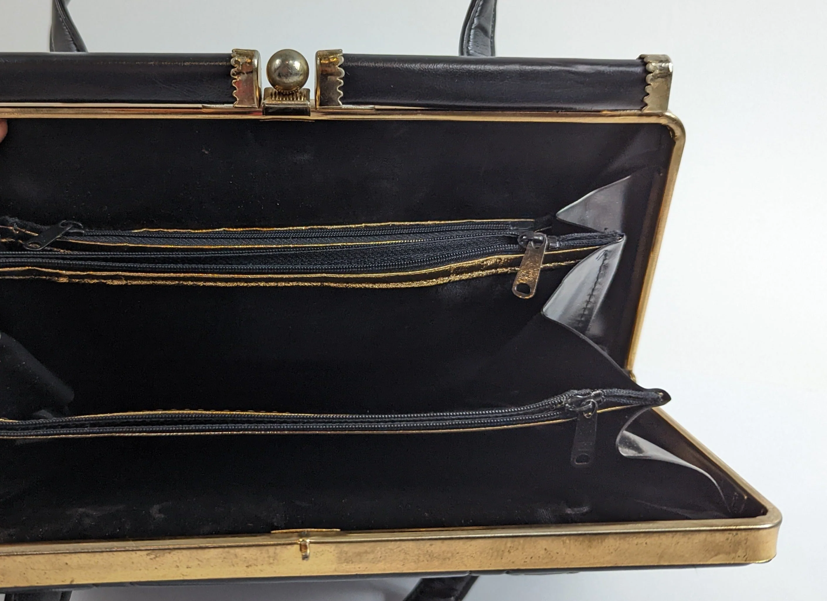 Florida Julius Resnick Black Leather Handbag Usa Made | 70s by JR - Image 6