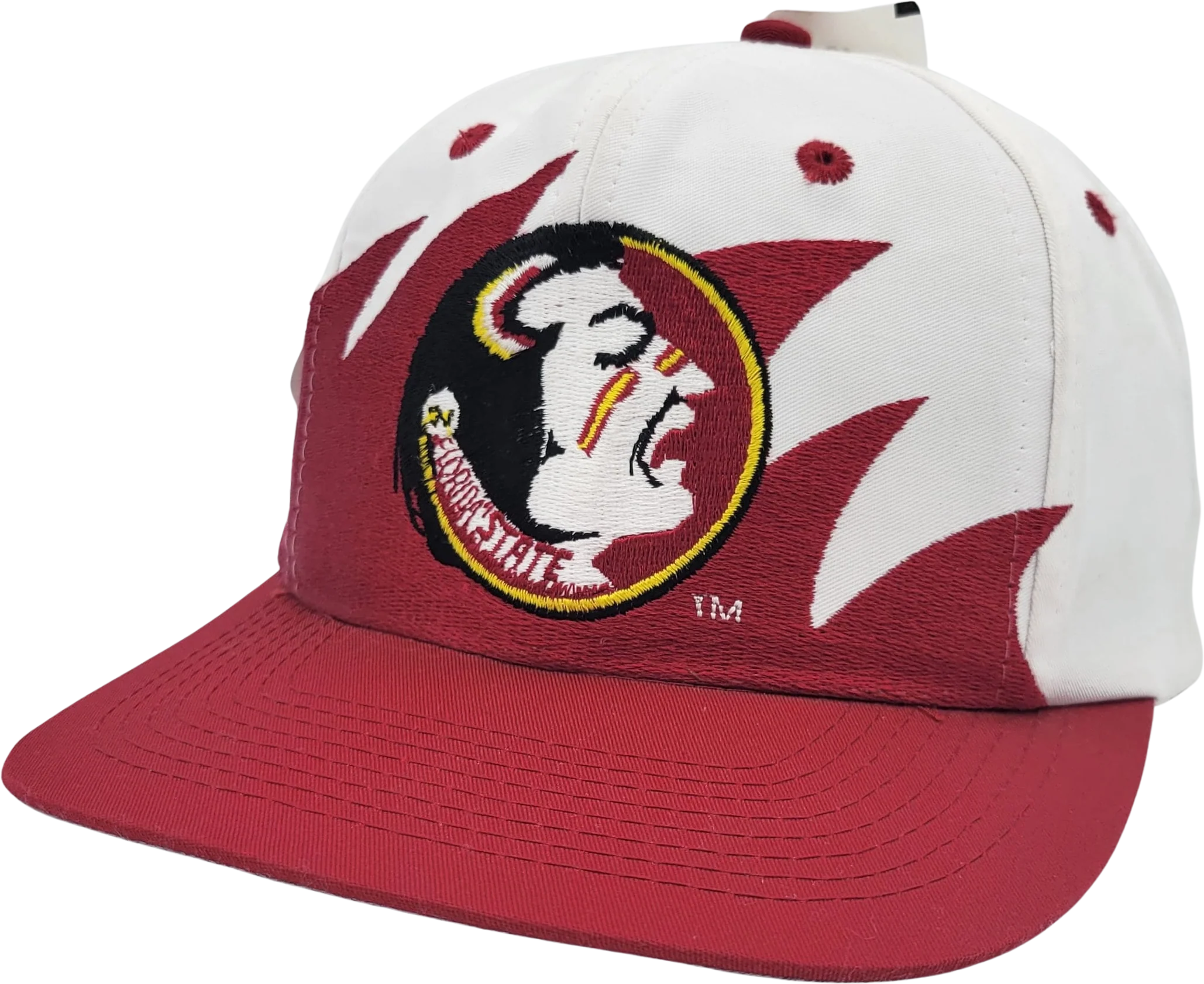 Florida State Seminoles Vintage 90s Sharktooth Snapback Hat Logo 7 Twill University Baseball Cap by Logo 7
