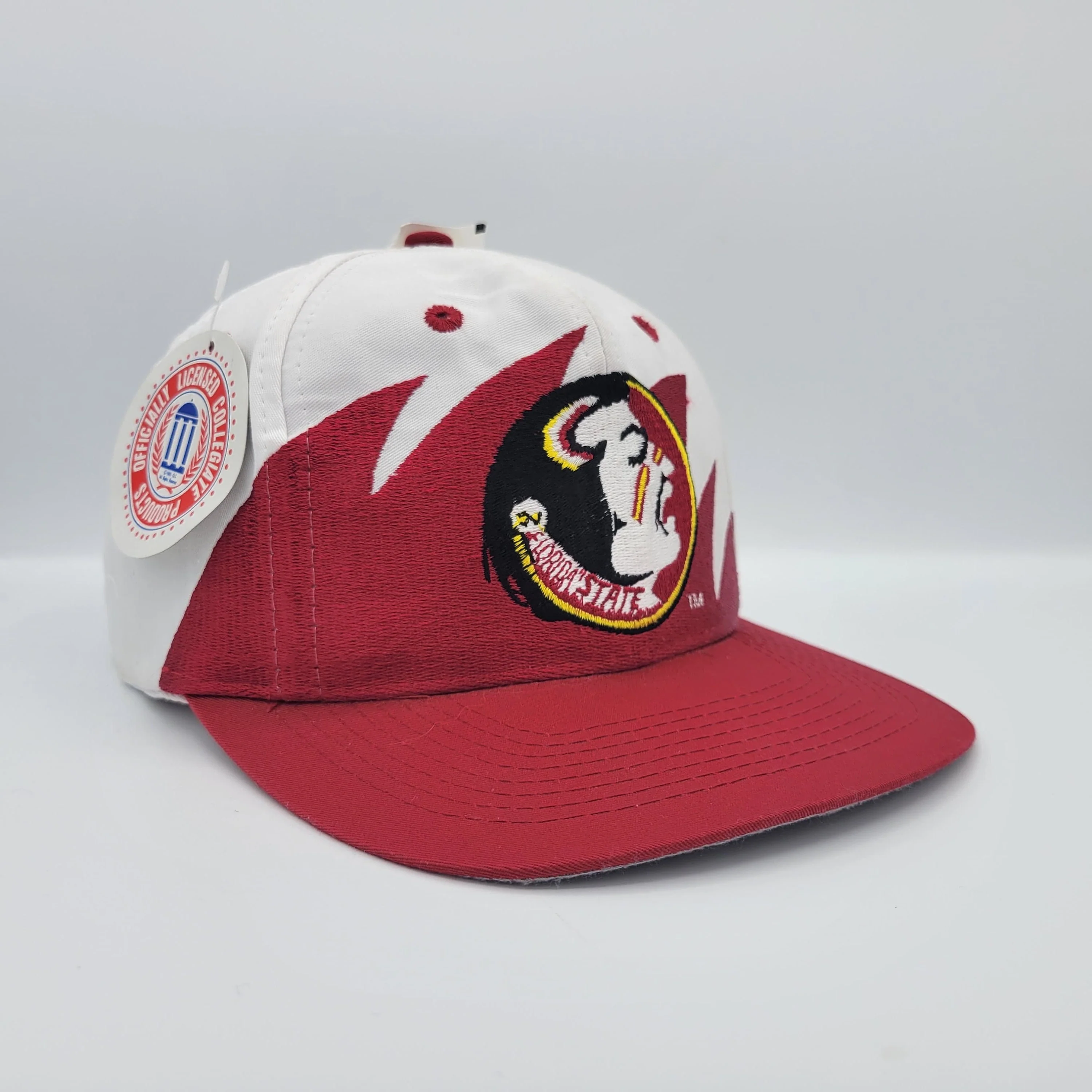 Florida State Seminoles Vintage 90s Sharktooth Snapback Hat Logo 7 Twill University Baseball Cap by Logo 7 - Image 2