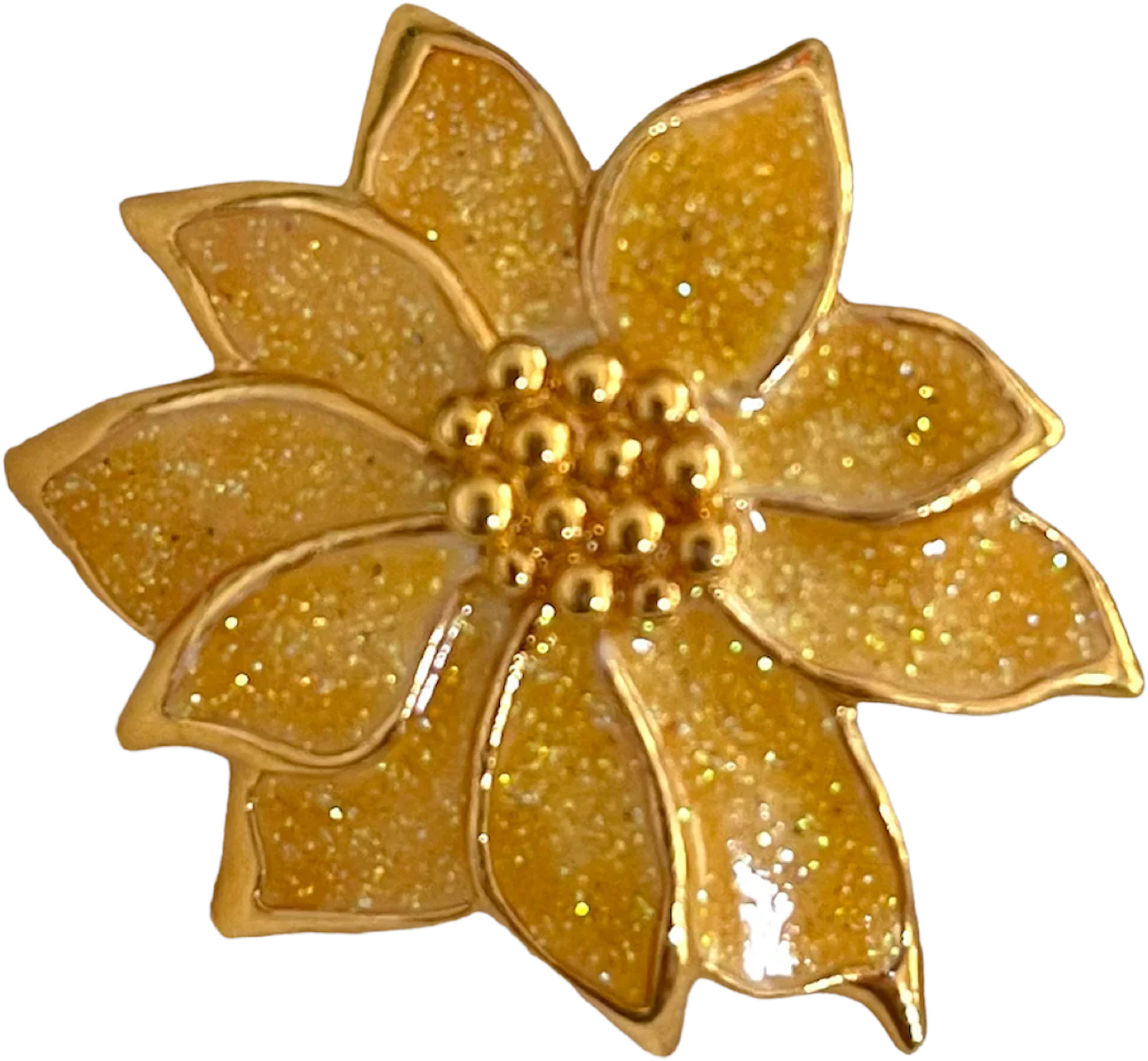 Flower Brooch Pin Pendant Glittery