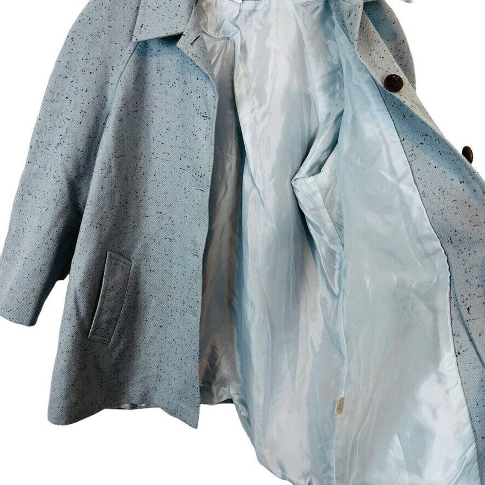 Folio Collection Blue Overcoat Car Coat Women's Size 14 Wool Mix by Saks Fifth Avenue - Image 11