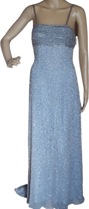 90's Lilac Silk Beaded Dress by Sean Collection