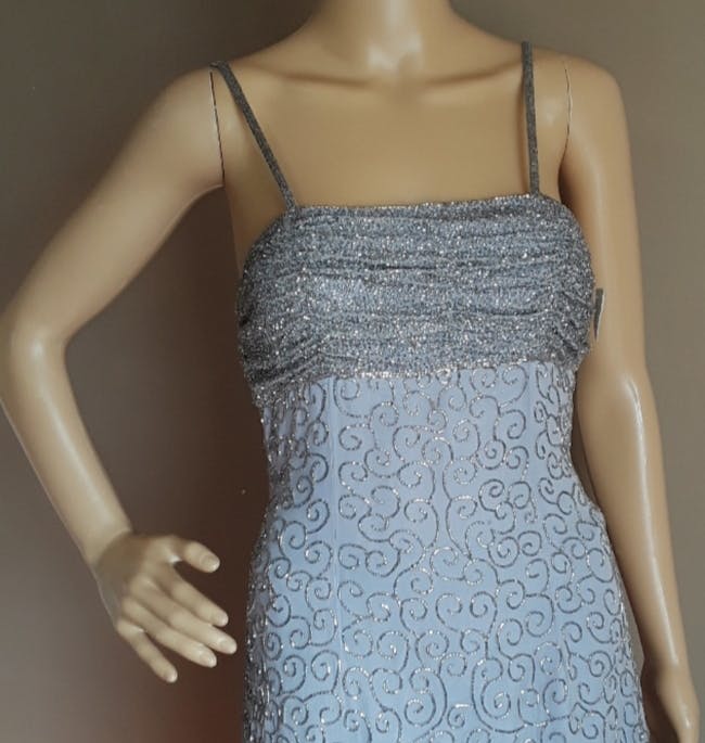 90's Lilac Silk Beaded Dress by Sean Collection - Image 3