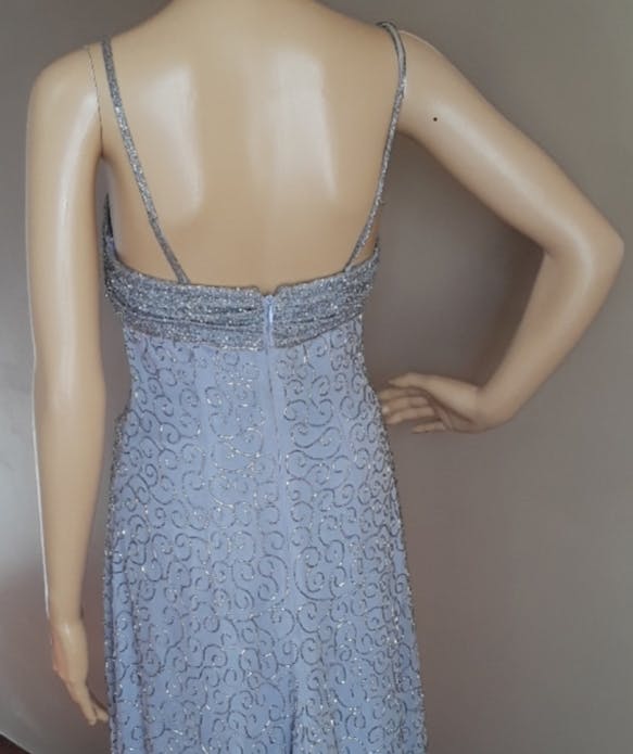 90's Lilac Silk Beaded Dress by Sean Collection - Image 4