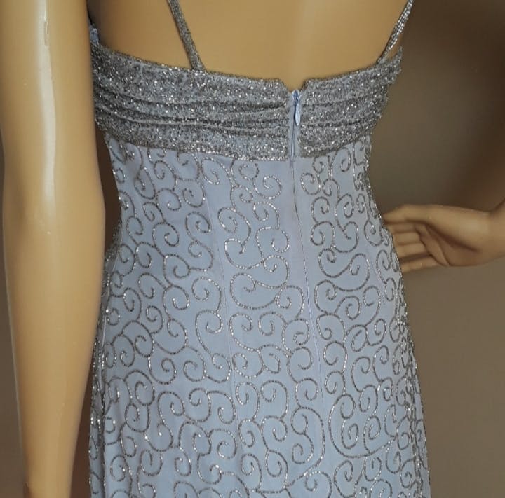 90's Lilac Silk Beaded Dress by Sean Collection - Image 5