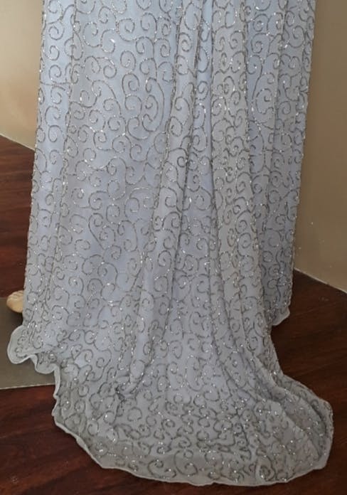 90's Lilac Silk Beaded Dress by Sean Collection - Image 7
