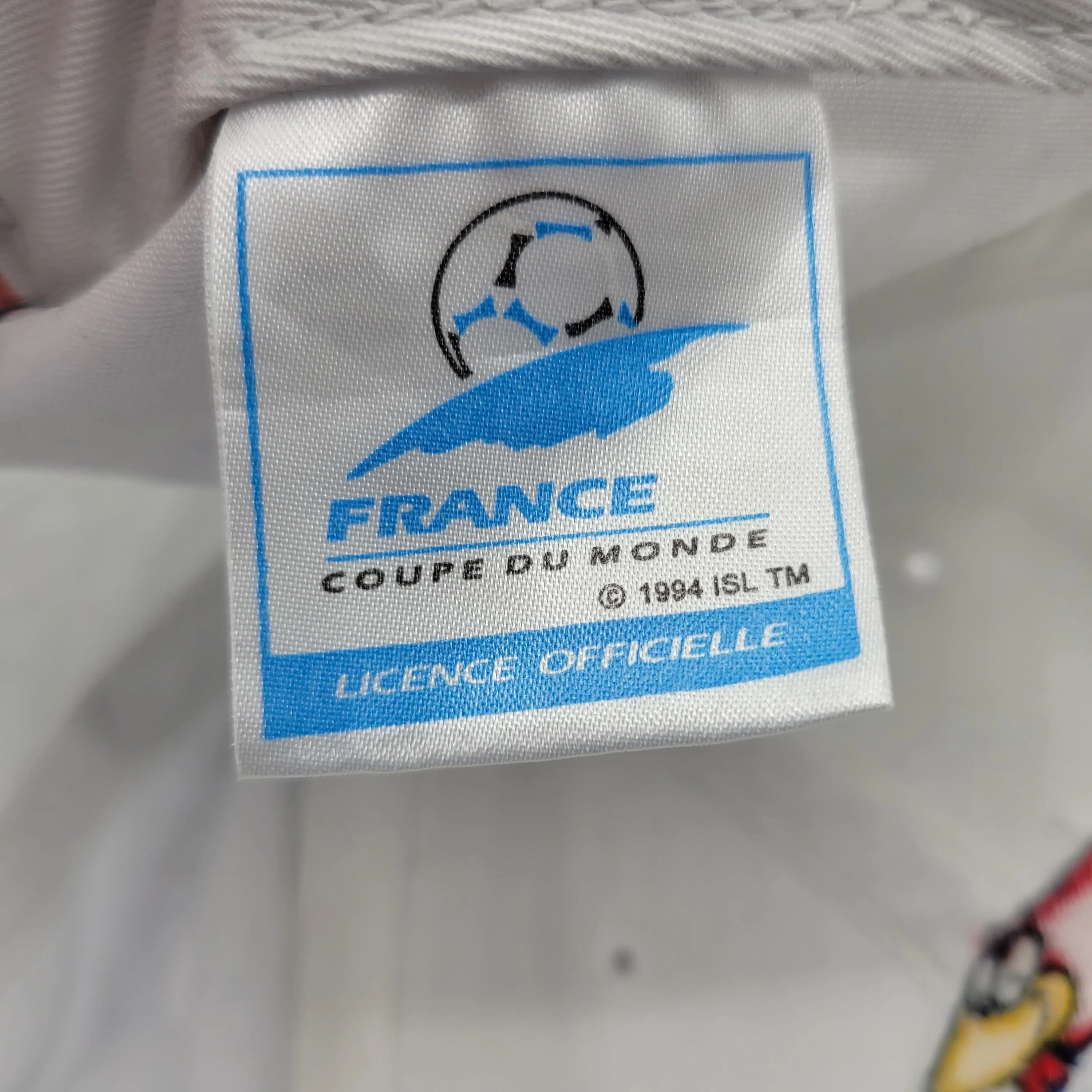 France Vintage 90s World Cup Soccer Snapback Hat Parlez Vous Football ? Erima 1998 Games White Baseball Cap - Image 3