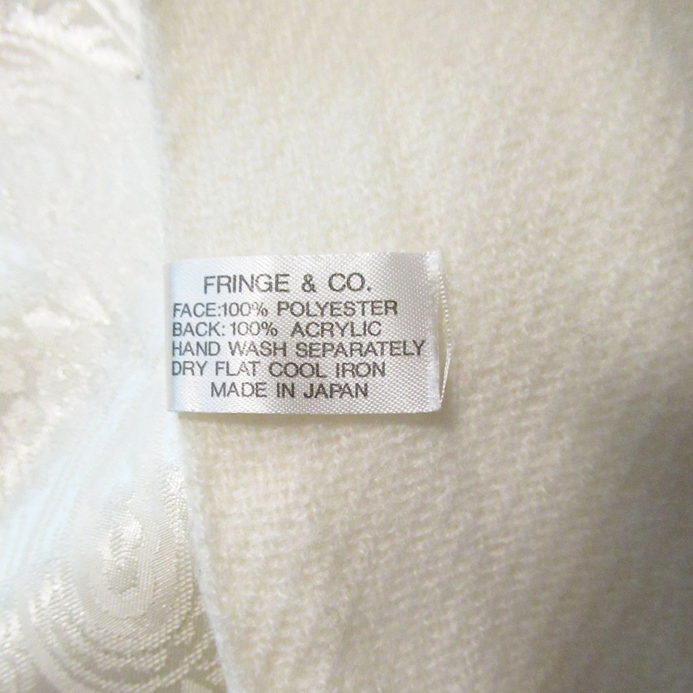 Fringe and Co Tuxedo Scarf Unisex Paisley Cream Polyester 1 Side Acrylic Reverse Side Vintage by Fringe & Co - Image 10