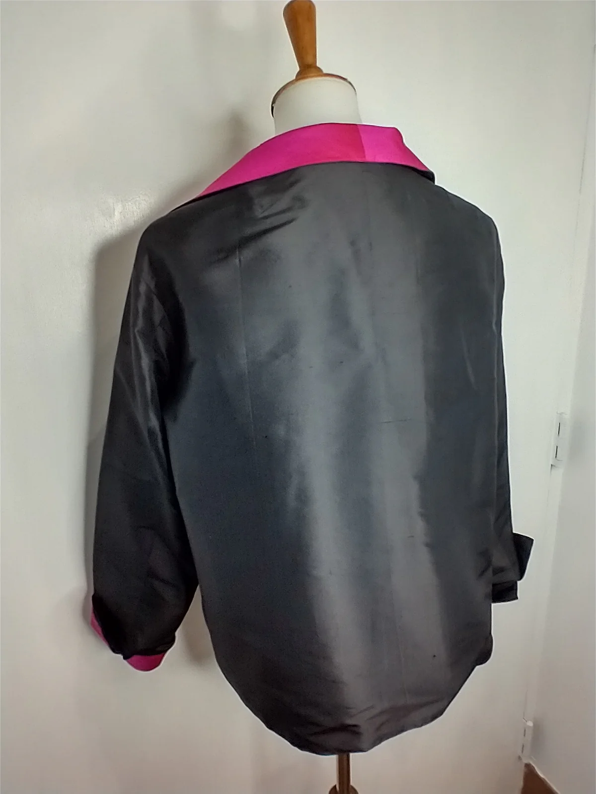 Fuschia And Black Reversible Jacket - Image 4