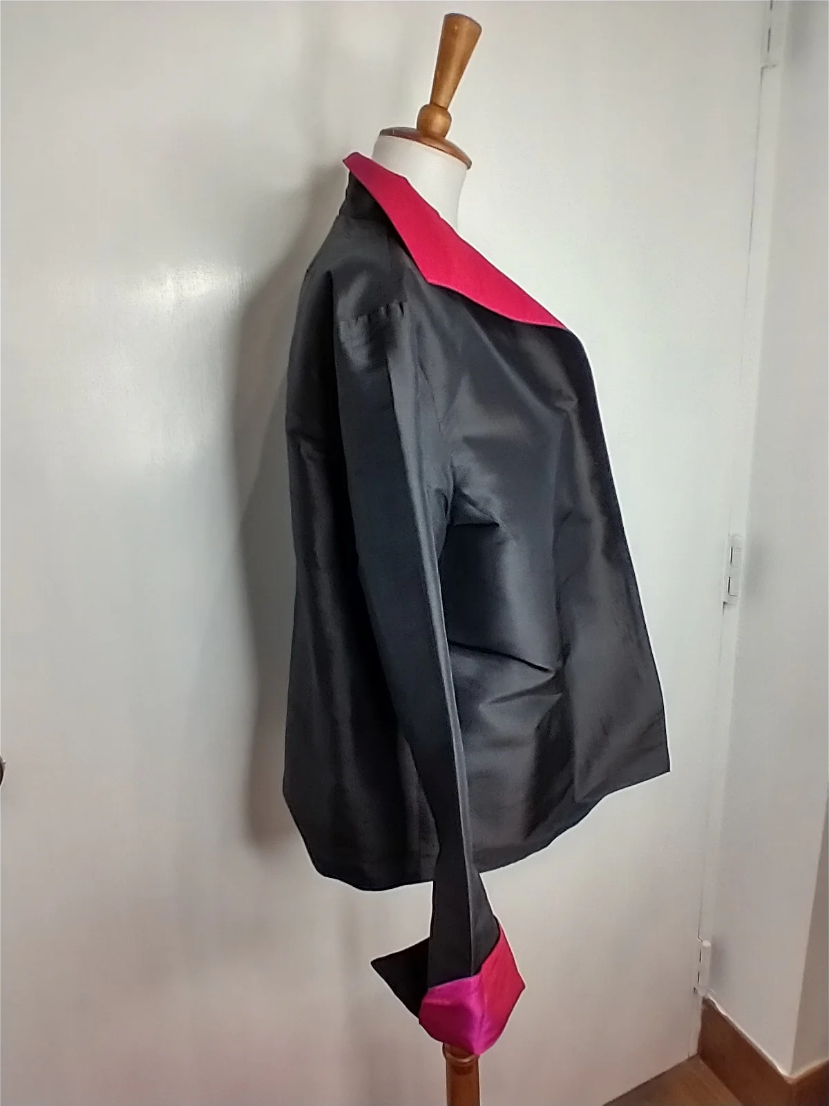 Fuschia And Black Reversible Jacket - Image 5